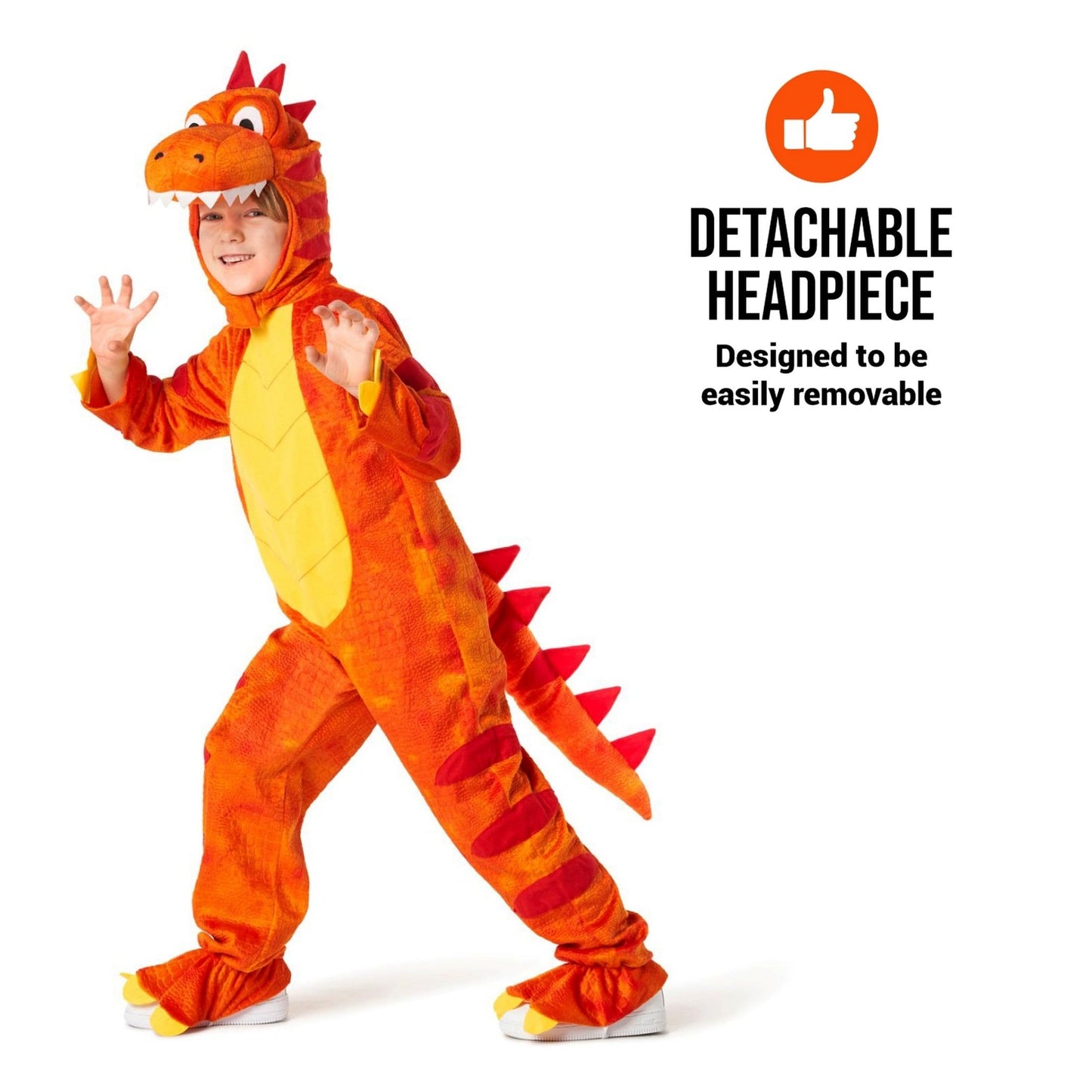 Morph Kids Dinosaur Costume, Orange Dinosaur Costumes Kids, Dragon Costumes Boys, World Book Day Costumes for Boys 4-6 Years