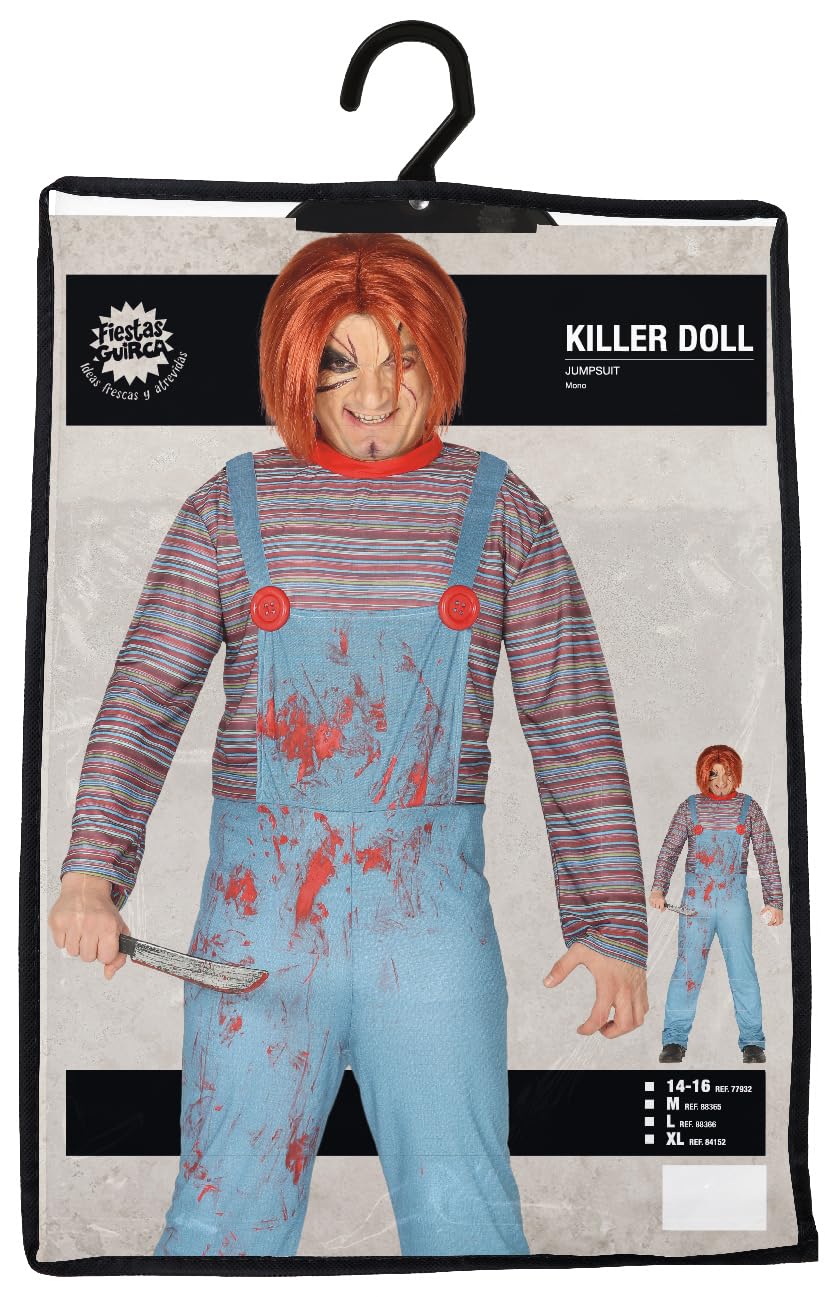 FIESTAS GUIRCA Mens Killer Doll Fancy Dress Costume Halloween Size Large