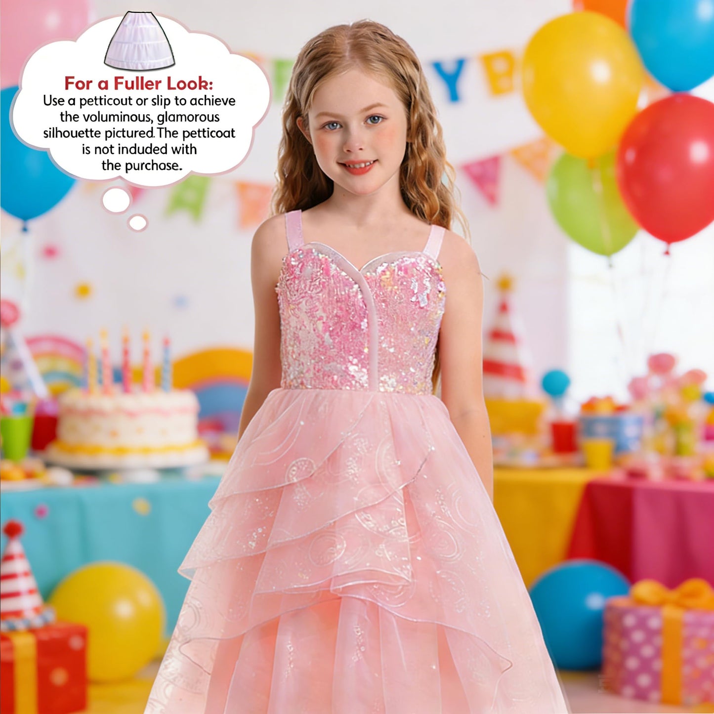 Marendyee Kids Princess Dress up Magic Witch Costume World Book Day Costumes for Girls Sequin Fancy Dress Pink Princess Fairy Dresses Child Celebration Theme Party Outfits Teenagers 11-12 Years