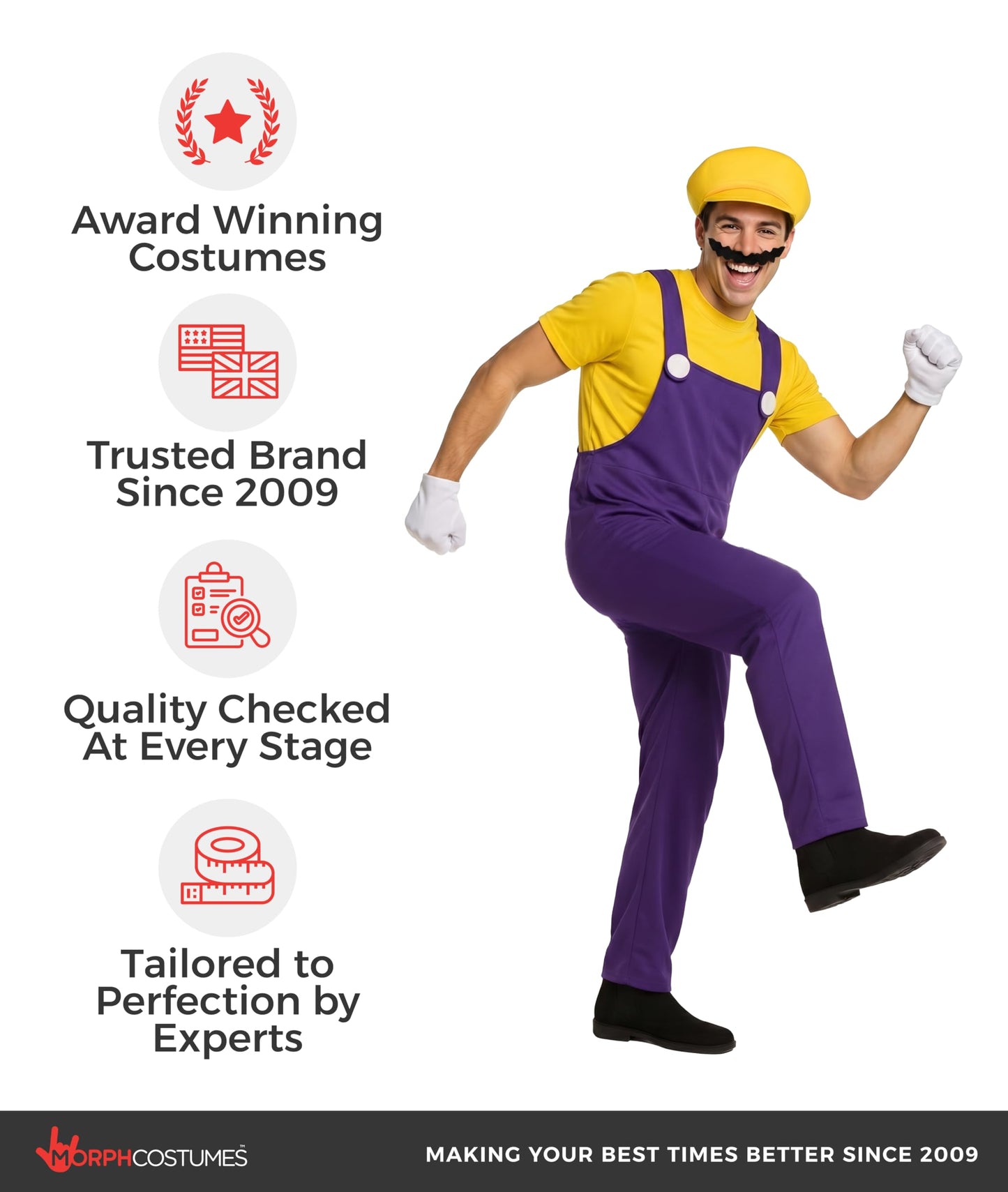 Plumber Brother Yellow Mens - Mens Plumber Costume - Halloween