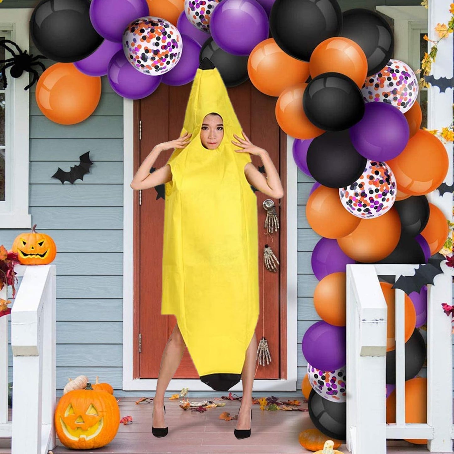 JBLJDWD Banana Costume, Adult Halloween Costumes, One Size Fits Most, Lightweight and Comfortable Banana Costume Adult, Easy to Wear and Remove Funny Costume for Adults