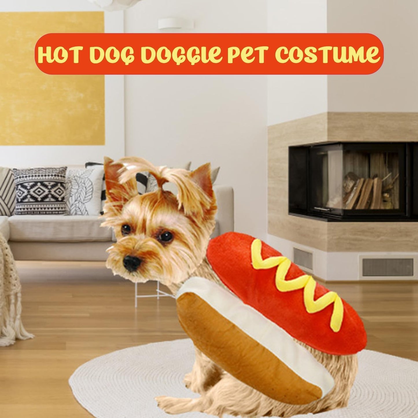 Pet Hot Dog Costume Hamburger Design Dog Clothes Pet Halloween