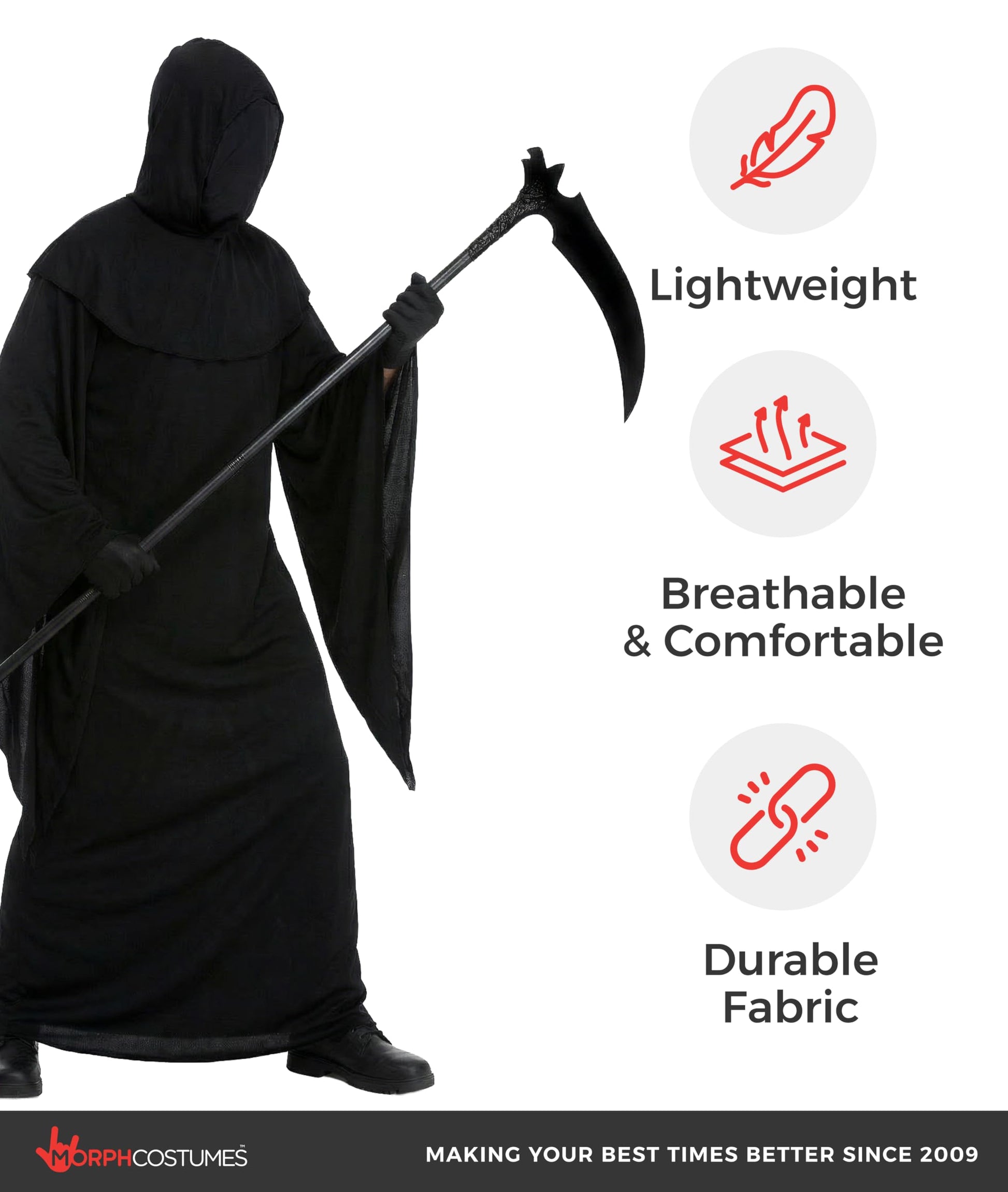 Grim Reaper Costume Adult - Grim Reaper Mens Costume - Mens (image 7)
