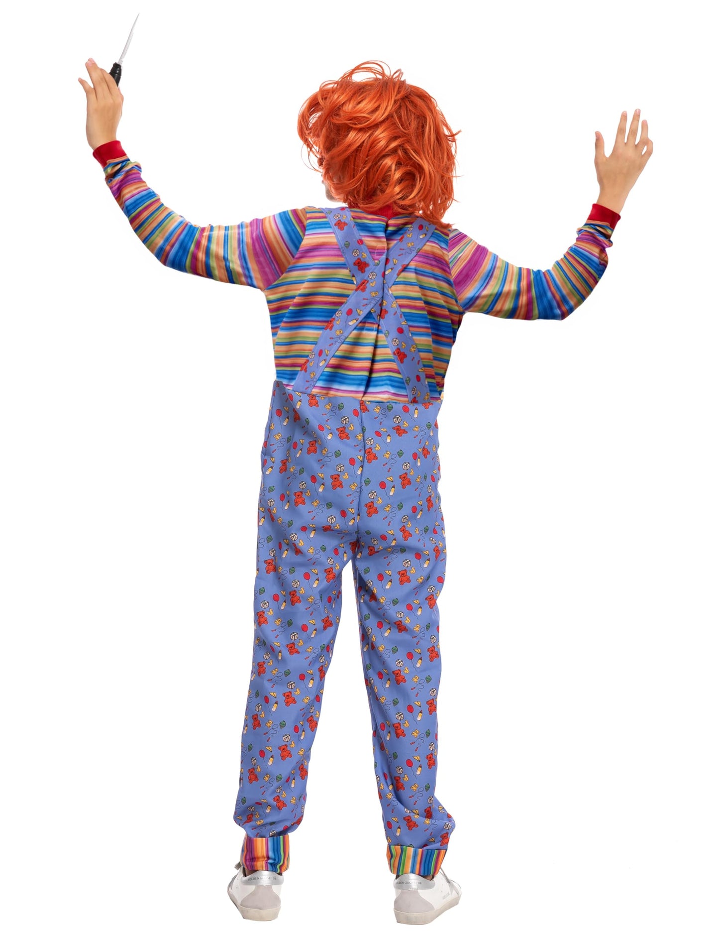 Spooktacular Creations Chucky Costume and Wig Halloween for Child, Kids Play Chucky Costume Jumpsuit Outfit Medium(8-10 years)