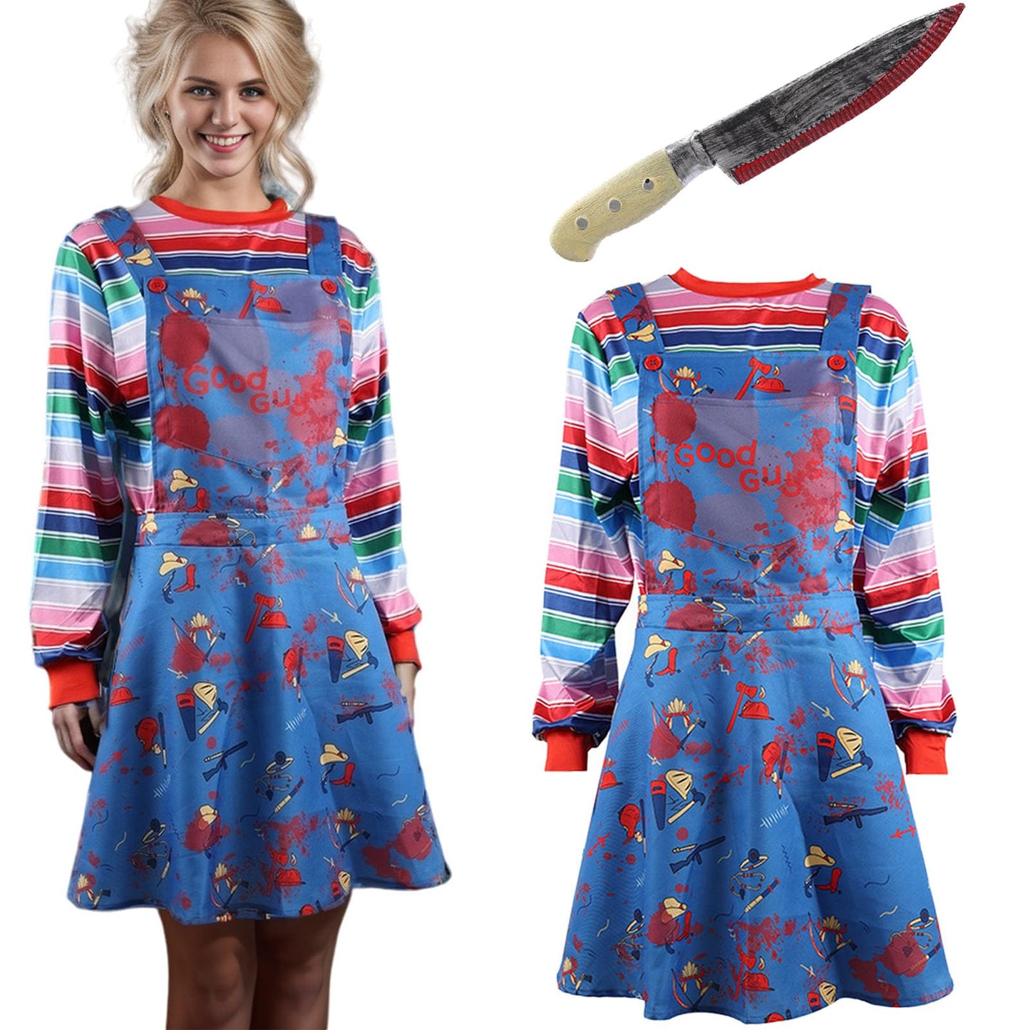 Maryparty Chucky Costume Adults Chucky Fancy Dress for Halloween Party (Style-1, S)