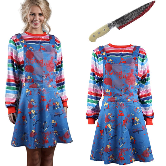 Maryparty Chucky Costume Adults Chucky Fancy Dress for Halloween Party (Style-1, S)