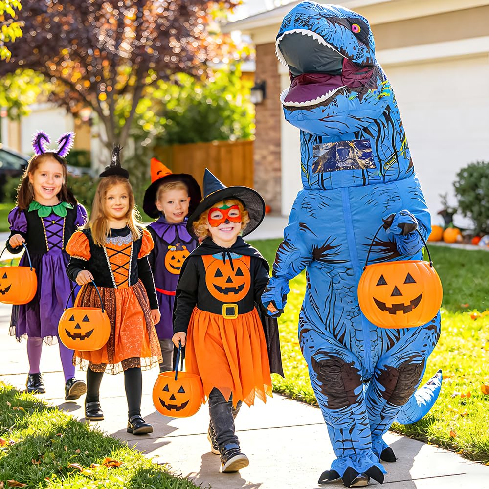 Rafalacy Inflatable Dinosaur Costume for Adult Blow up T-rex Costume Funny Dino Halloween Party Fancy Dress Outfit