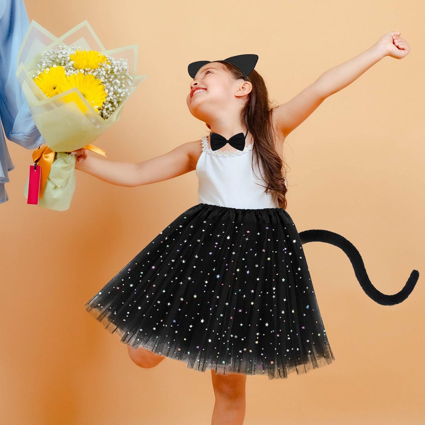 Cat Costume - Cute Cat Cosplay Kitten Ears Cat Tail Bow Tie (image 5)