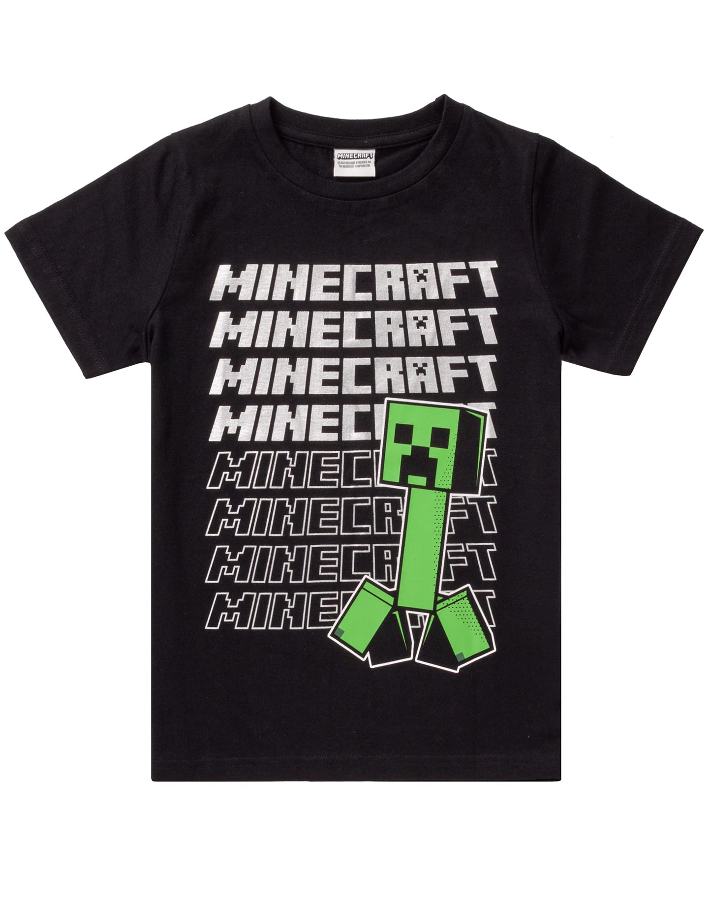 T Shirt Boys - Kids Repeated Logo Short Sleeve Black Top