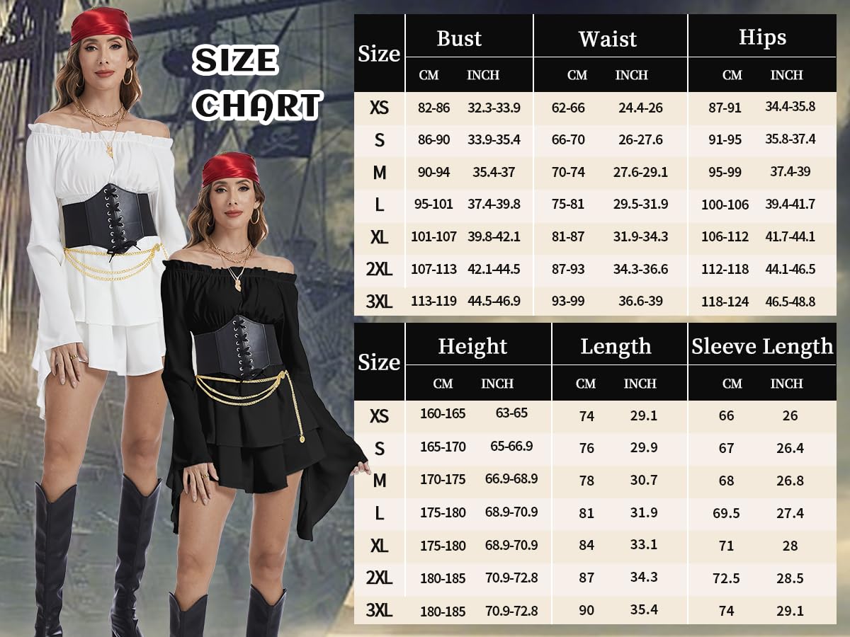 Pirate Costume Adult Women - Pirate Accessories Women Dress Outfit (image 3)