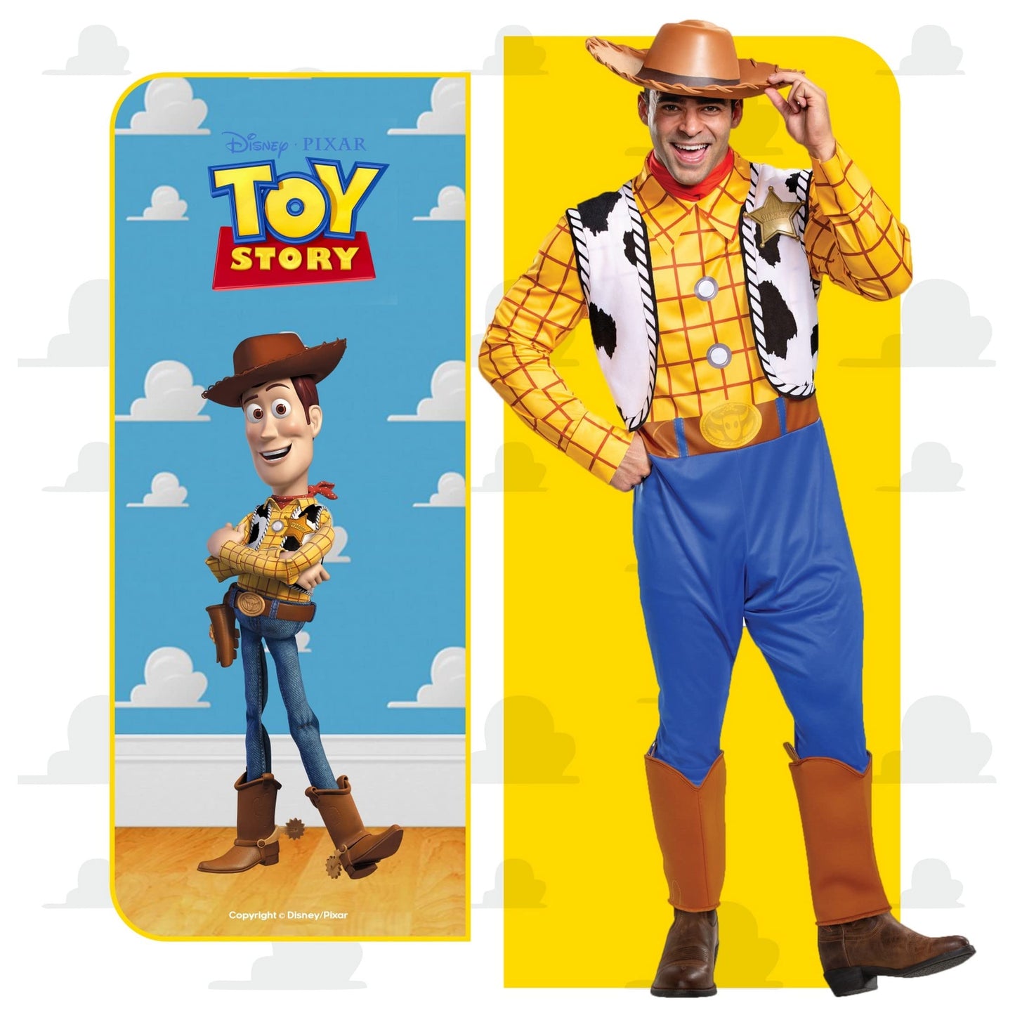 Disney Official Classic Toy Story Woody Costume Adult - Cowboy