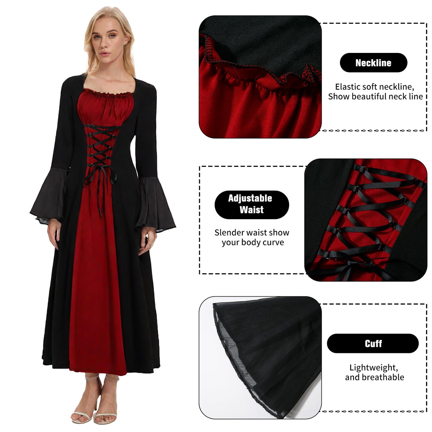 Women's Medieval Costume - Victorian Renaissance Vintage Dress