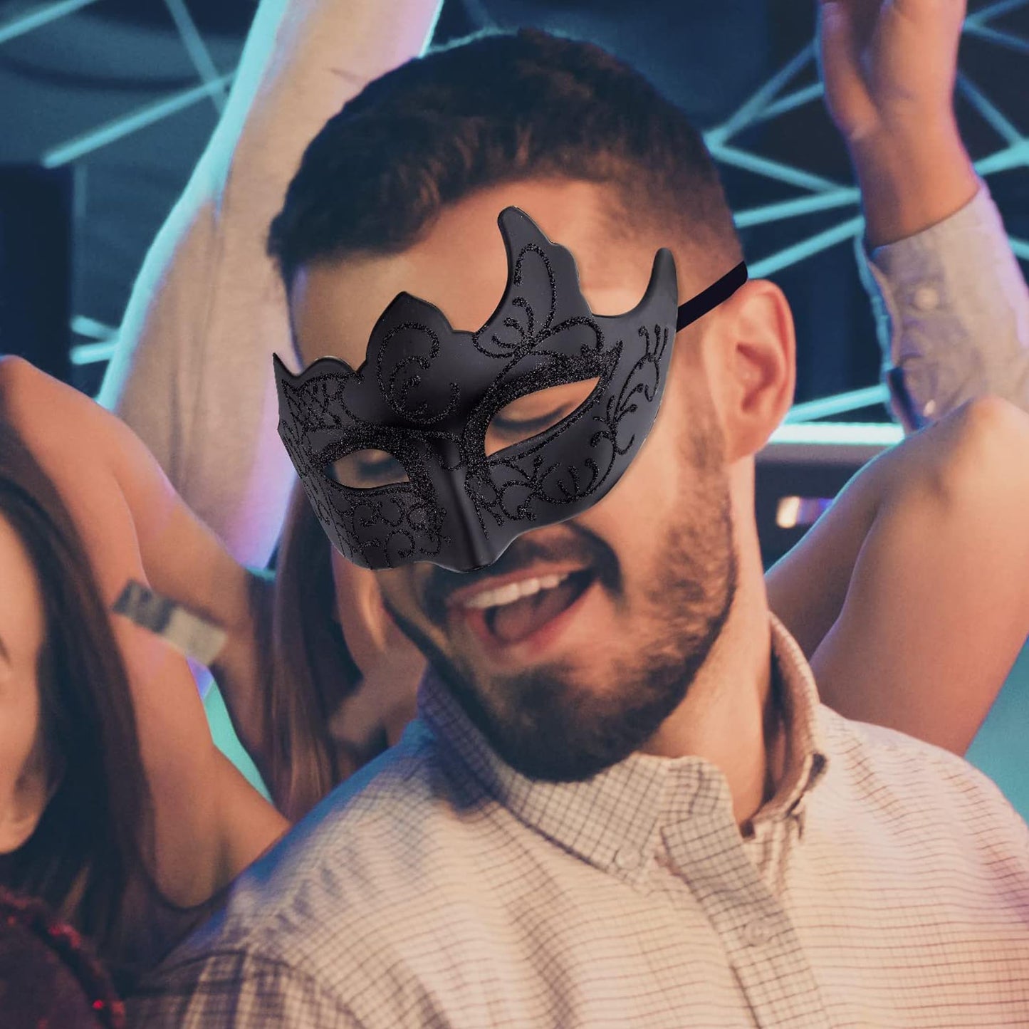 Couple Masquerade Masks Set Venetian Party Mask Plastic Halloween Costume Mask Mardi Gras Mask for Women and Men