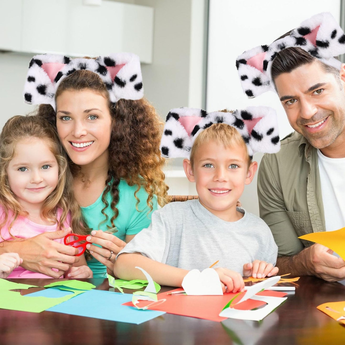 Dog Costume Set - Dalmatian Costume with Dog Ears Headband and Tail