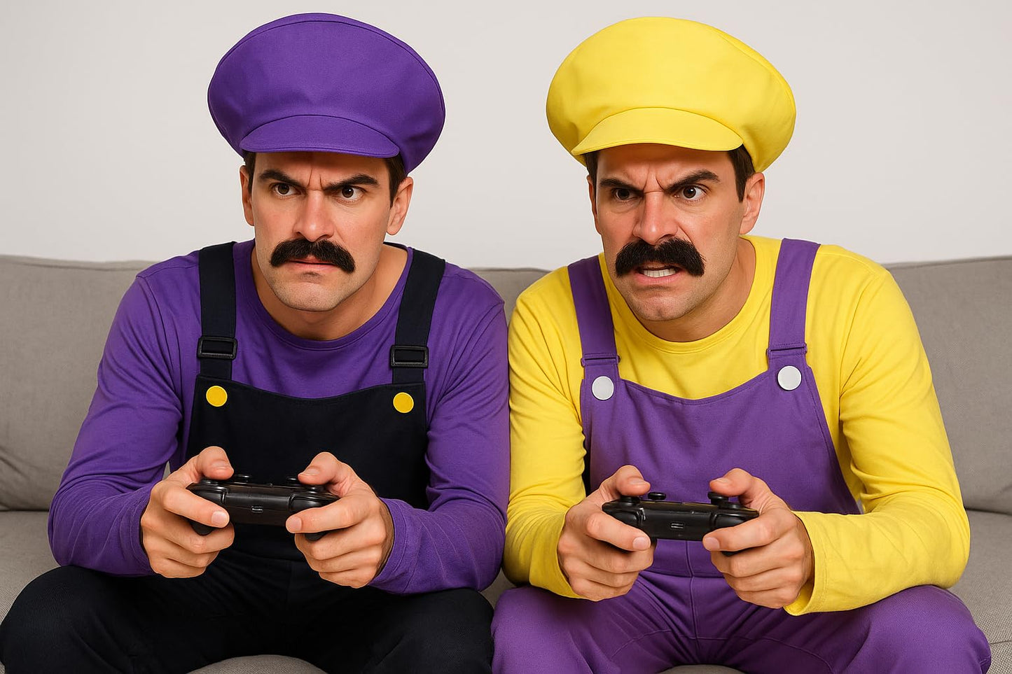 Adult Men's Purple Bad Plumber Fancy Dress Costume Retro (image 3)