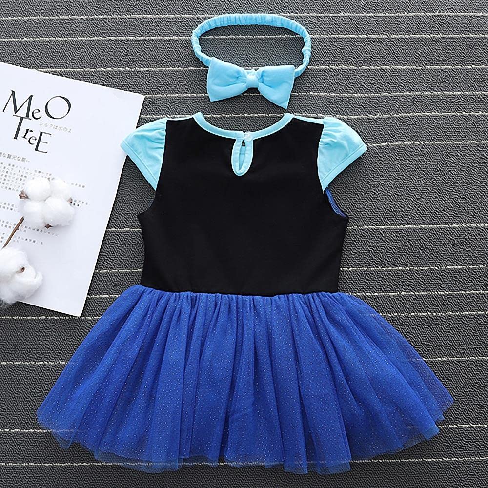 Lito Angels Baby Girls Princess Bodysuit Romper, Blue, 18-24 Months