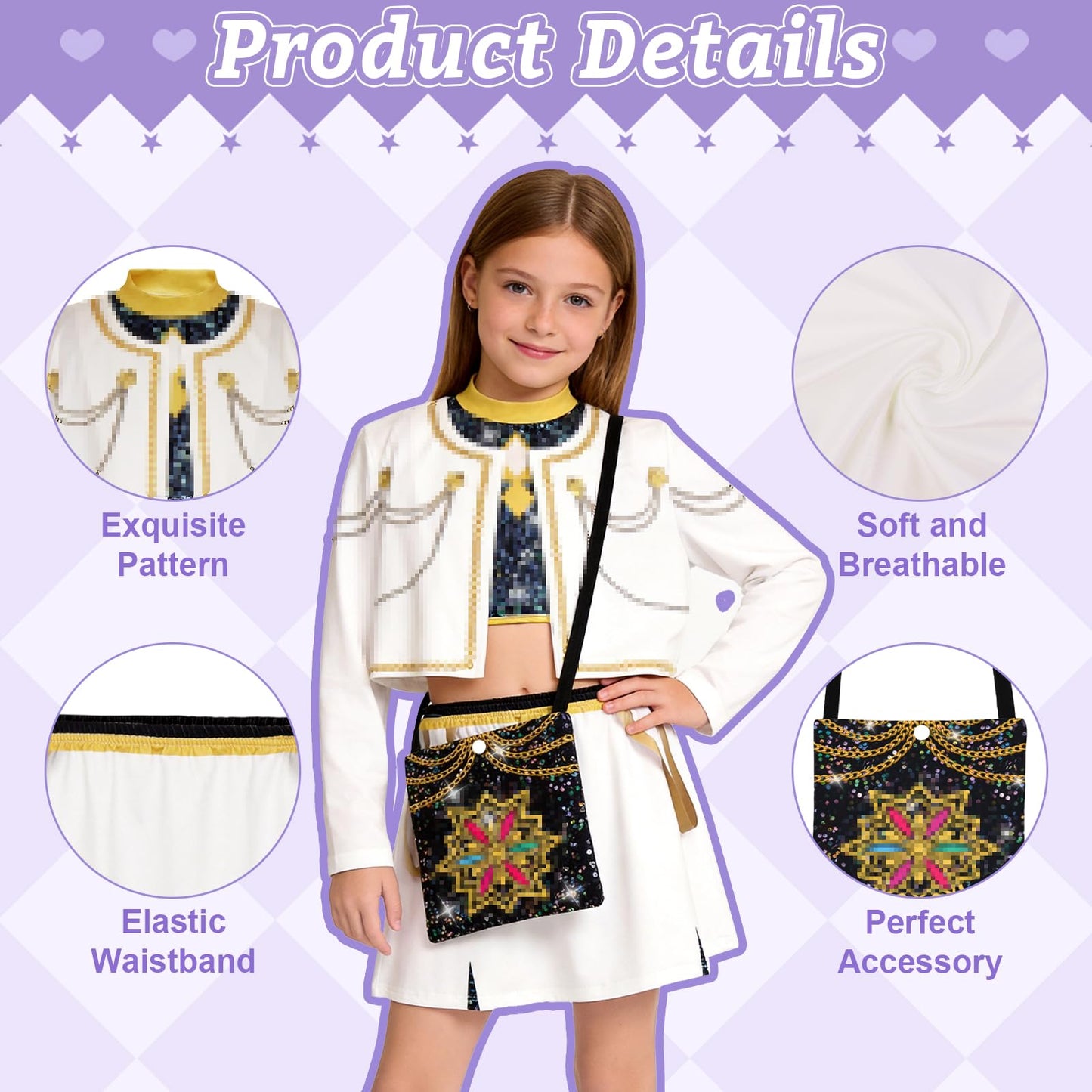 Girls KPop Costume - Theme Movie Pop Singer Idol Dress with Bag