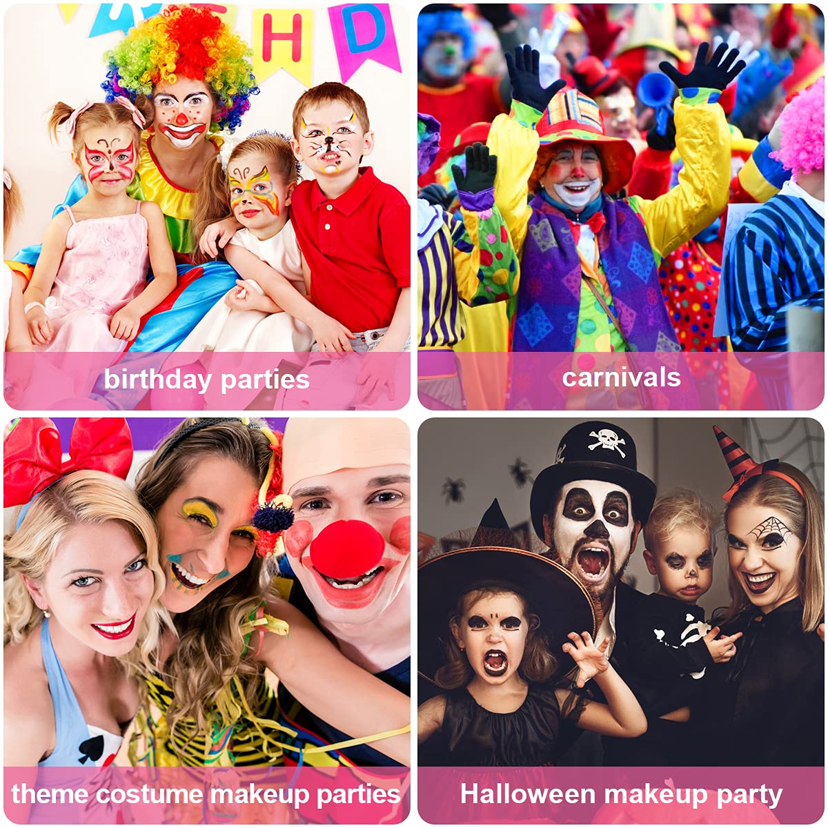 URAQT Face Paint, 15 Color Face Painting Palette with 2 Brushes 32 Stencils, Washable Face Paints Safe Body Paint for Adults Kids Halloween Carnival, Makeup Paint Non-Toxic to Use