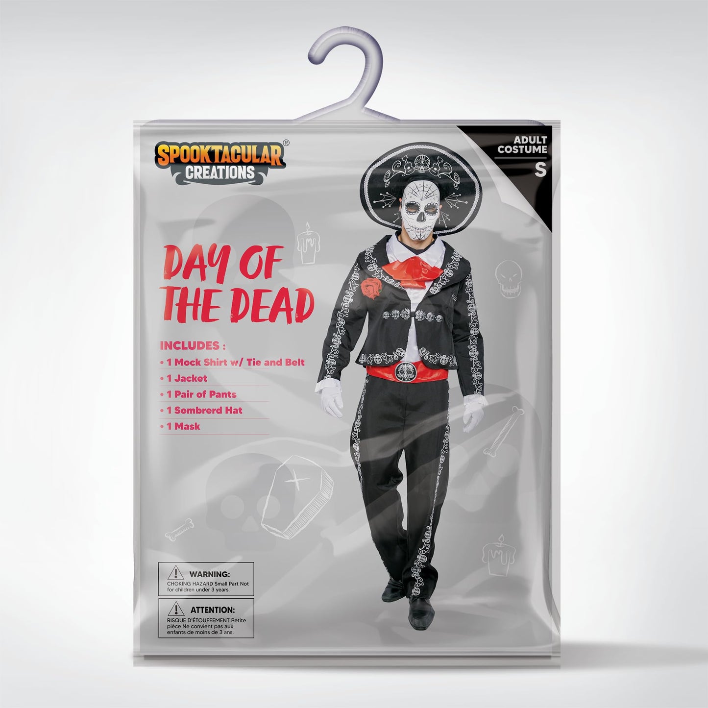 Spooktacular Creations Mens Day of The Dead Mariachi Senor Adult Costume Set Halloween Dress Up Party, Dia Muertos