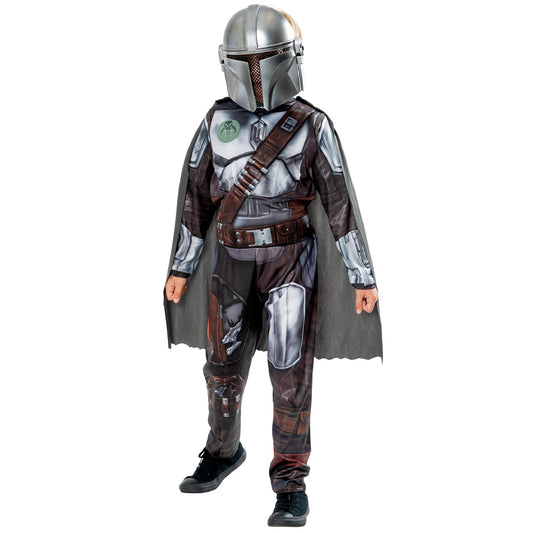 Official Star Wars Mandalorian kids costume with padded jumpsuit