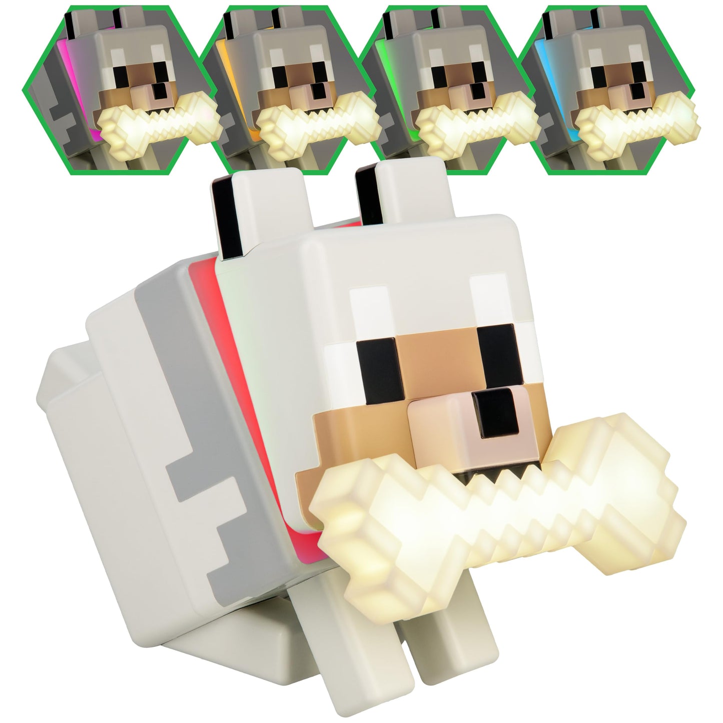 Minecraft Wolf GloBuddies 3D Colour Changing Light - Officially