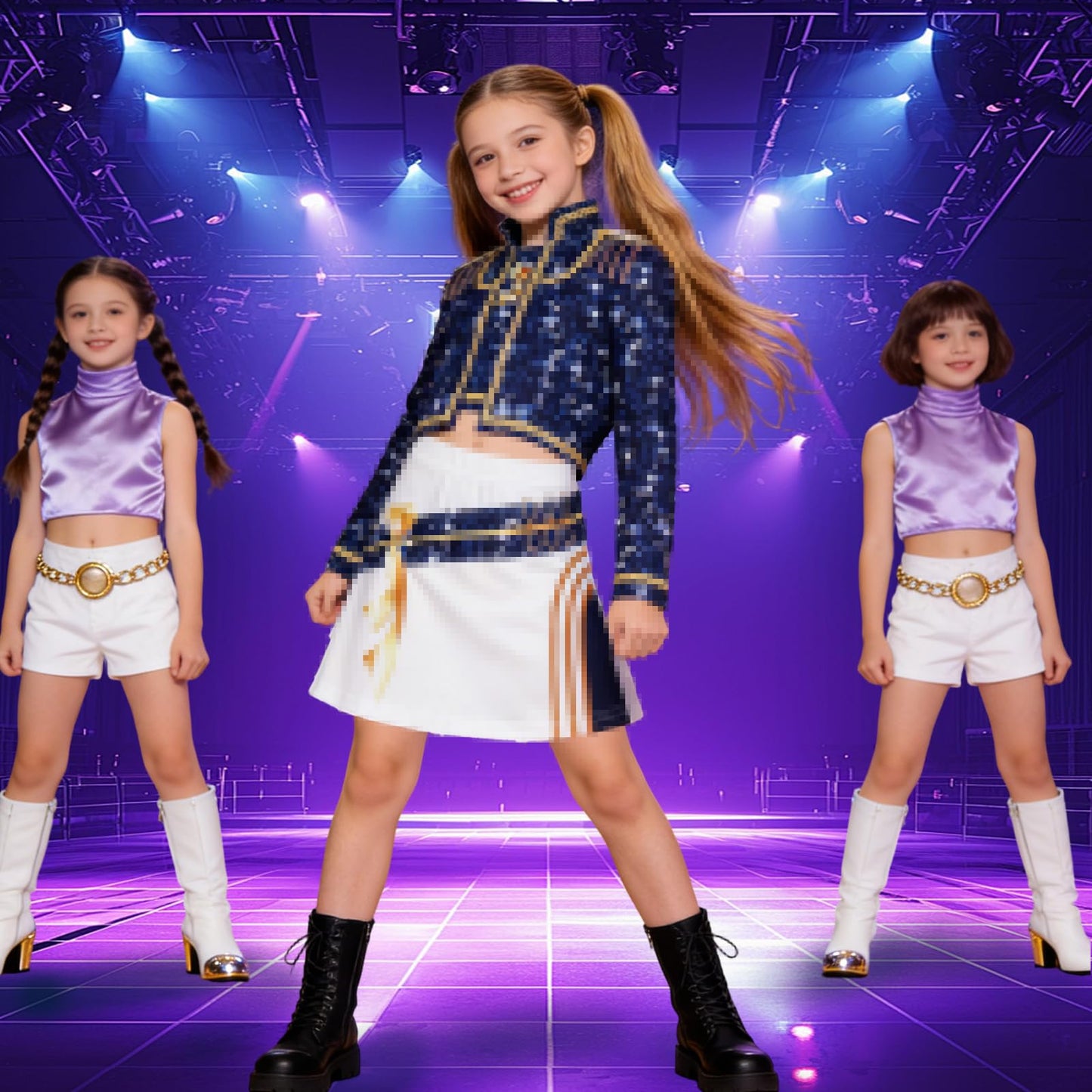 KPop Costume Kids - Anime Cosplay Outfits for Girls with Top - Vest