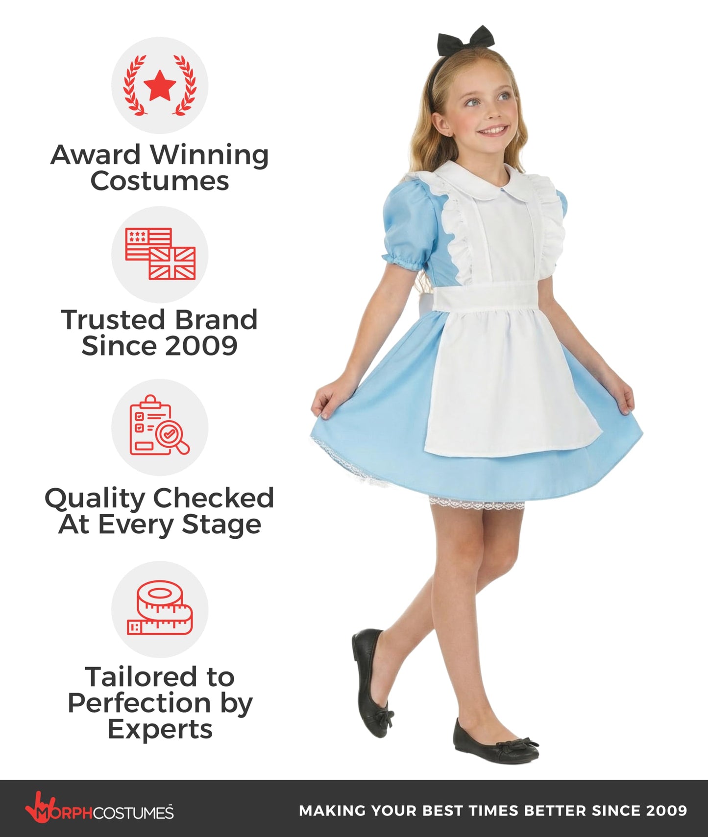 Fun Shack Alice in Wonderland Costume for Girls, Alice in Wonderland Costume Kids, World Book Day Costumes for Girls, Small