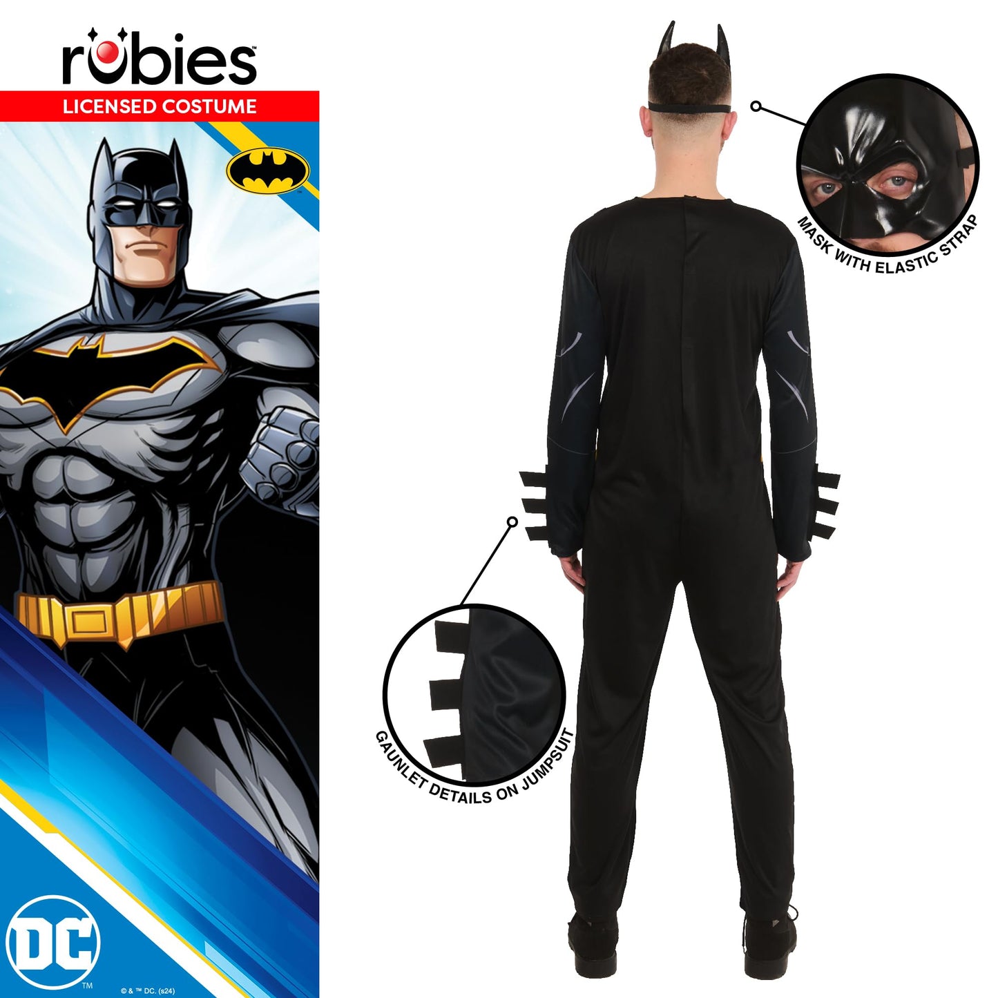 Official DC Batman Adult Costume - Adult Superhero Fancy Dress