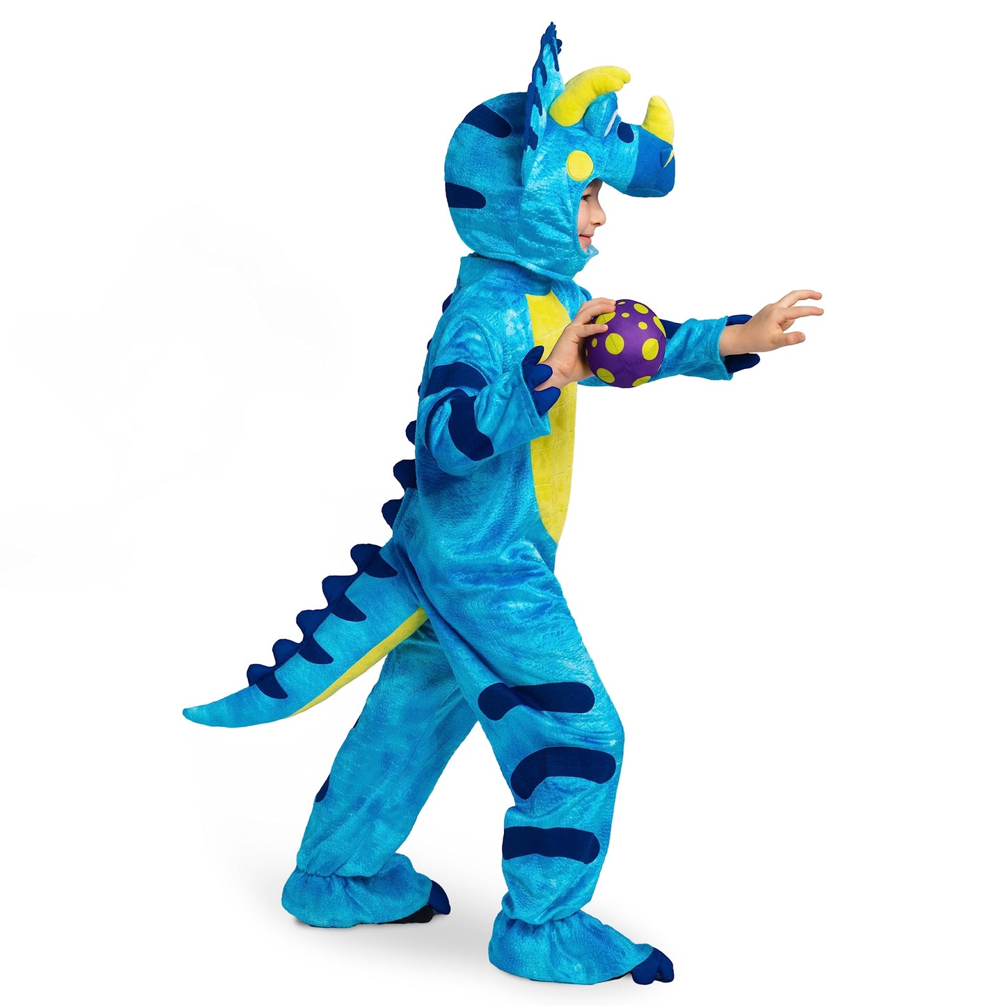 Spooktacular Creations Green Triceratops Dinosaur Costume For Kids Dress Up Party,Halloween Trick-or-Treating and Dinosaur Themed Party (Toddler (3-4 yrs))