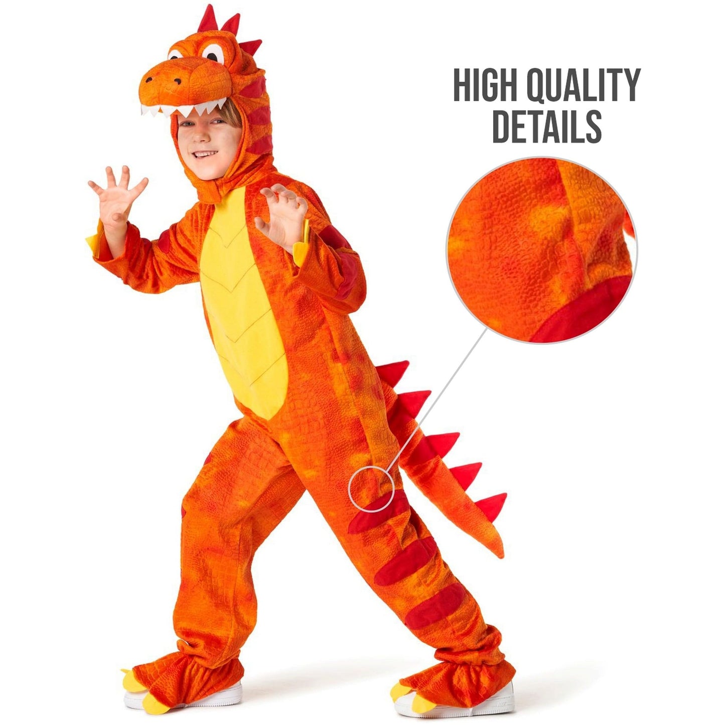 Morph Kids Dinosaur Costume, Orange Dinosaur Costumes Kids, Dragon Costumes Boys, World Book Day Costumes for Boys 4-6 Years