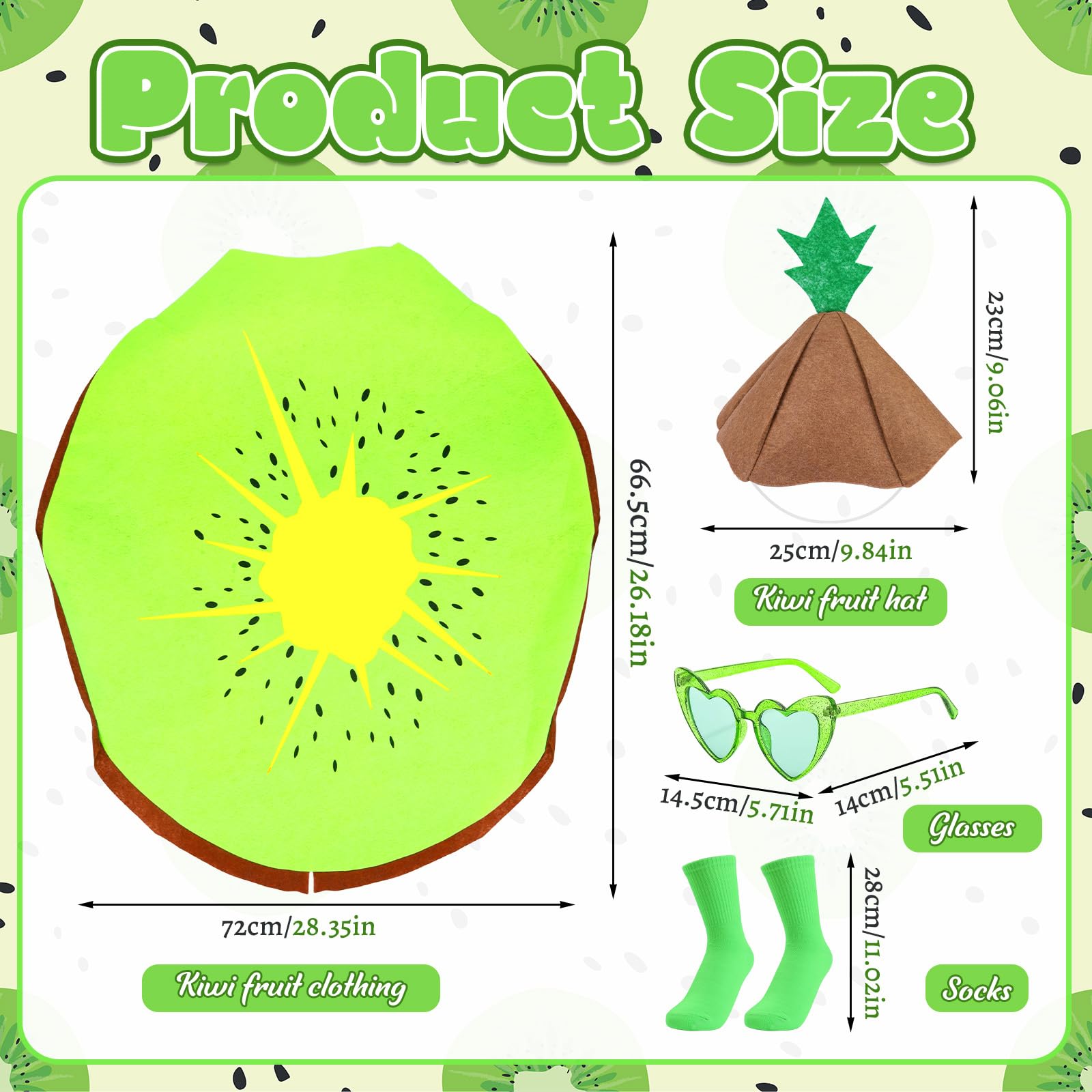 Kiwi Fruit Costume for Adults - Funny Fruit Fancy Dress Kit (image 2)
