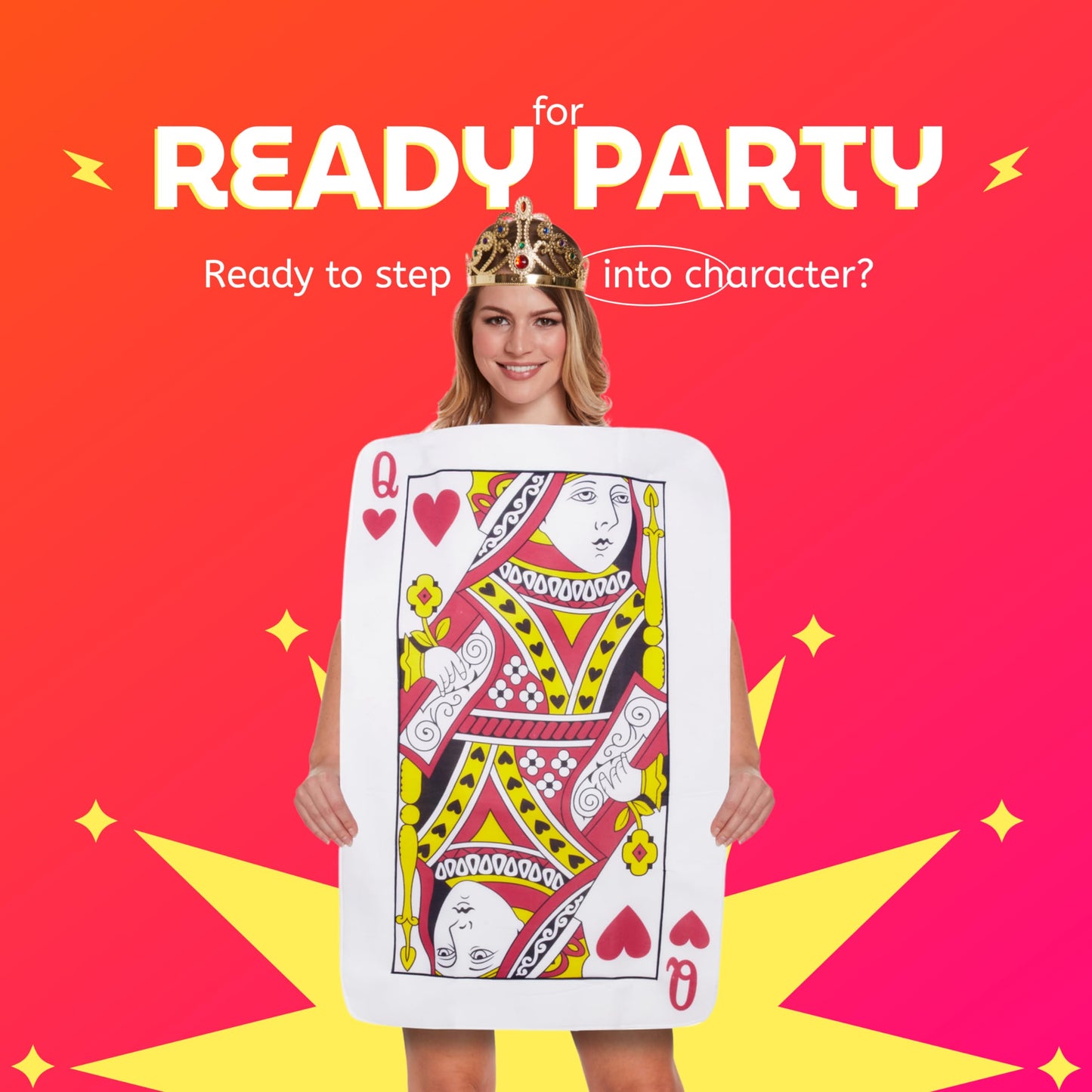 Queen of Hearts Playing Card Costume for Women - Adult Fancy Dress