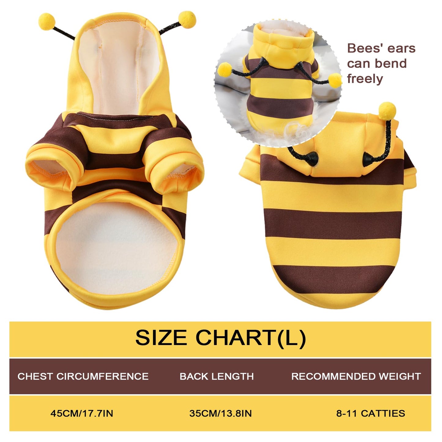 Distinctive Style Dog Bee Hoodies - Bee Cat Costume - Halloween Pet