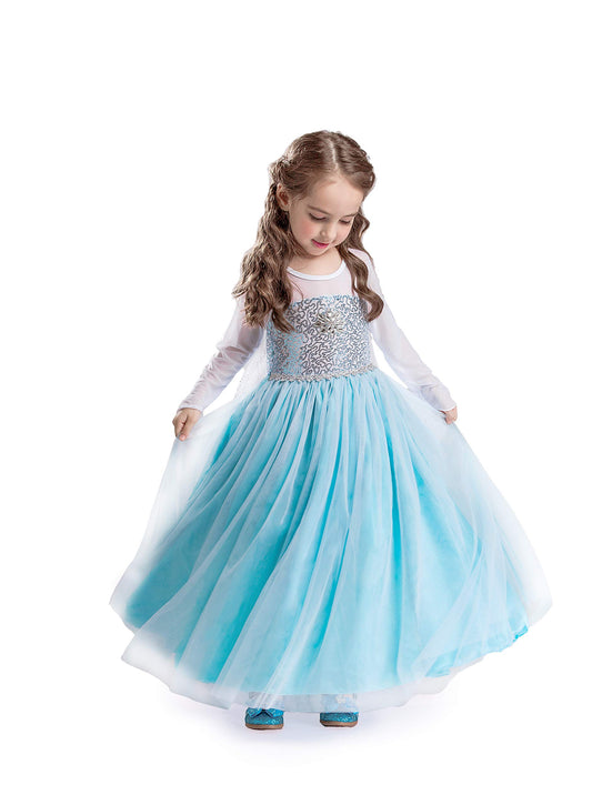 ELSA & ANNA Girls' Dress blue DE-FR314 4-5 Years