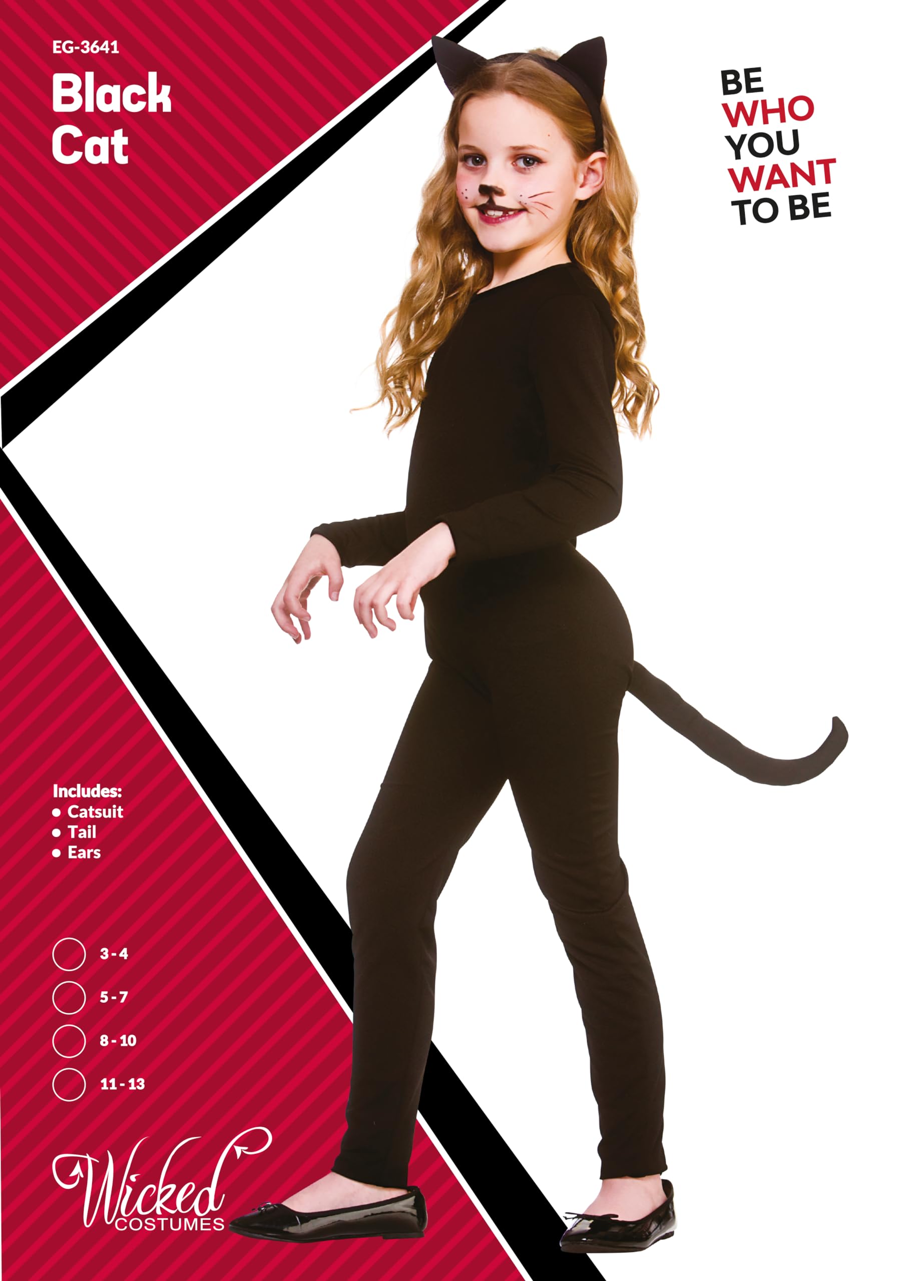 Girls Black Cat Fancy Dress Costume (image 3)