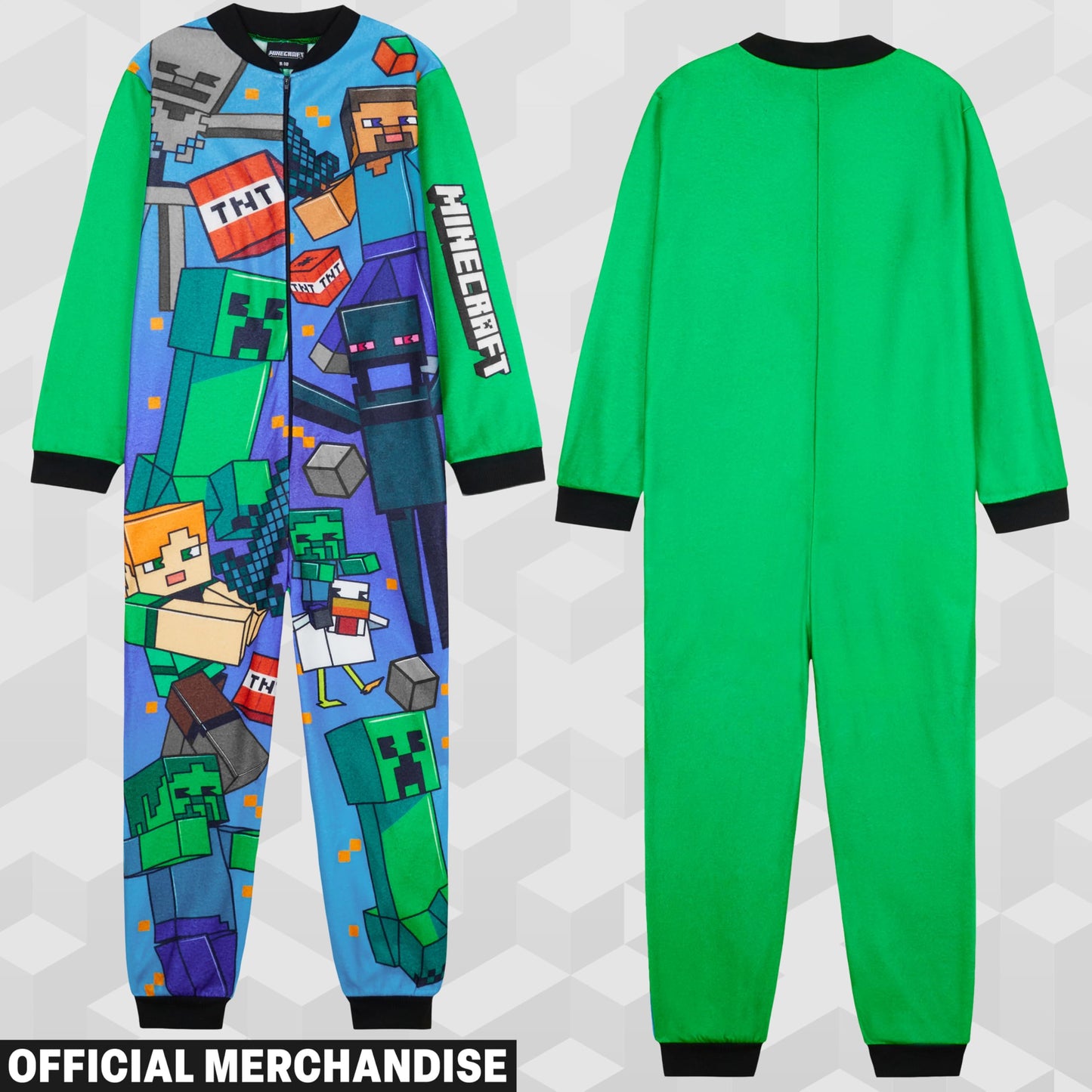Minecraft Onesies for Boys & Teens Yrs - Long Sleeved Fleece (image 3)