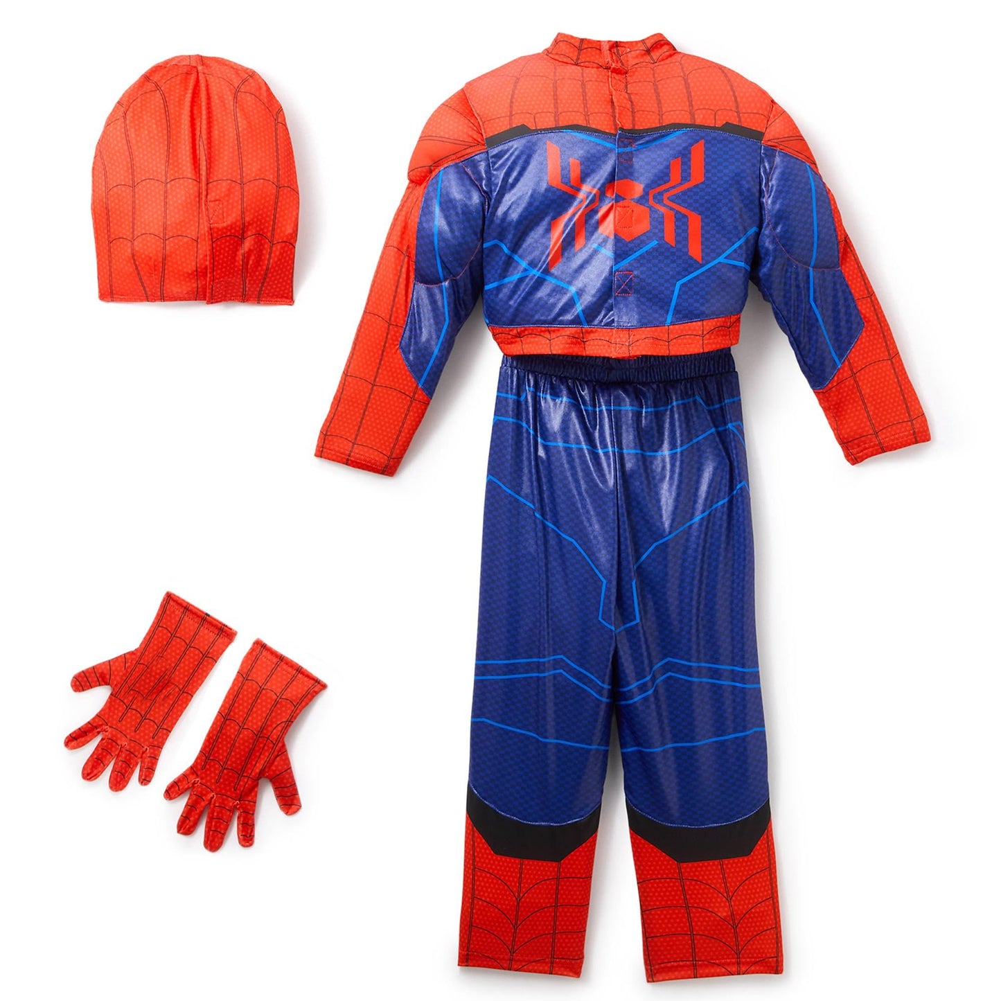 Disney Store Official Spider-Man Costume for Kids – Marvel Superhero Outfit with Muscle Padding, Mask, Gloves, Sound Effects & Light-Up Web Feature