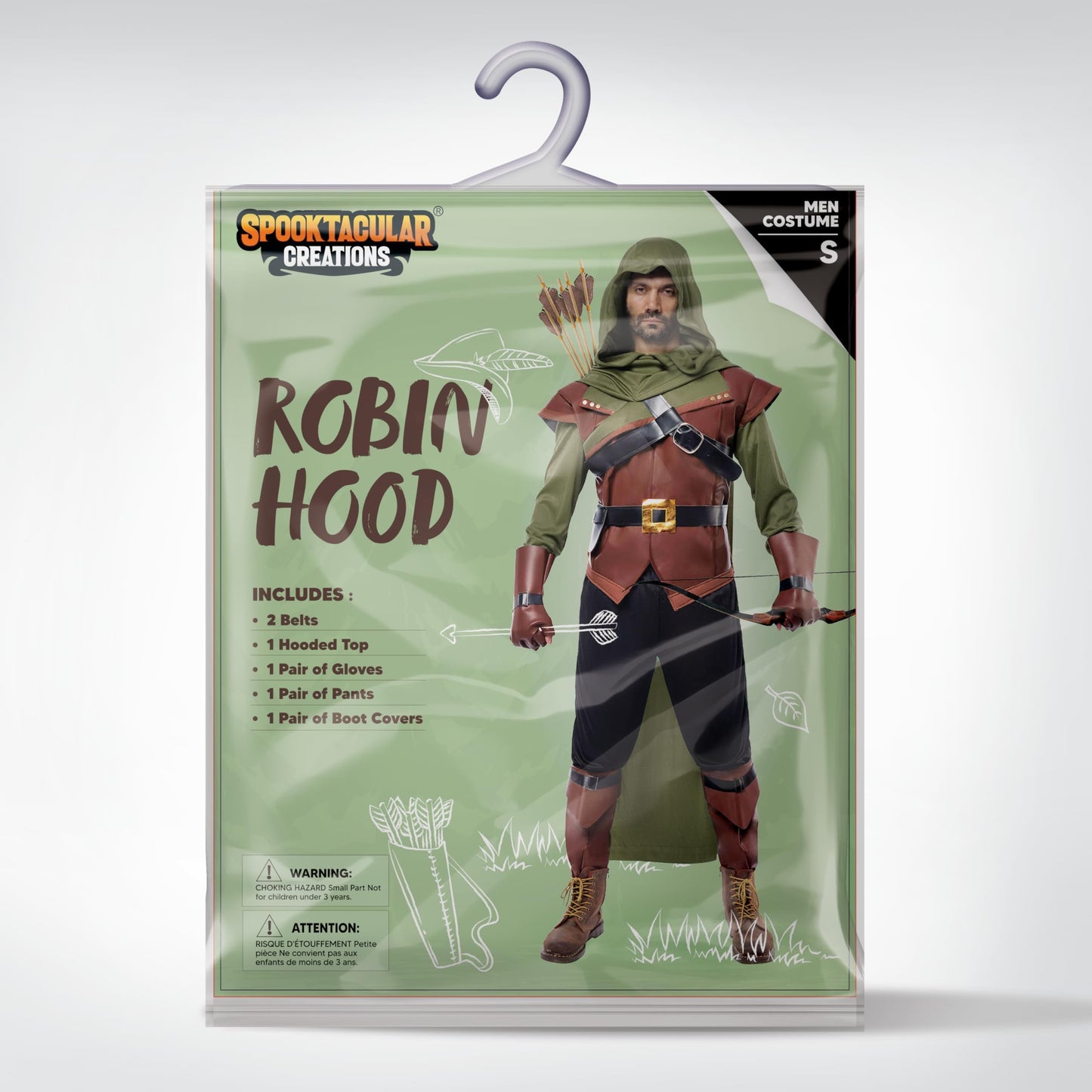 Renaissance Robin Hood Deluxe Men Costume Set Made of Leather