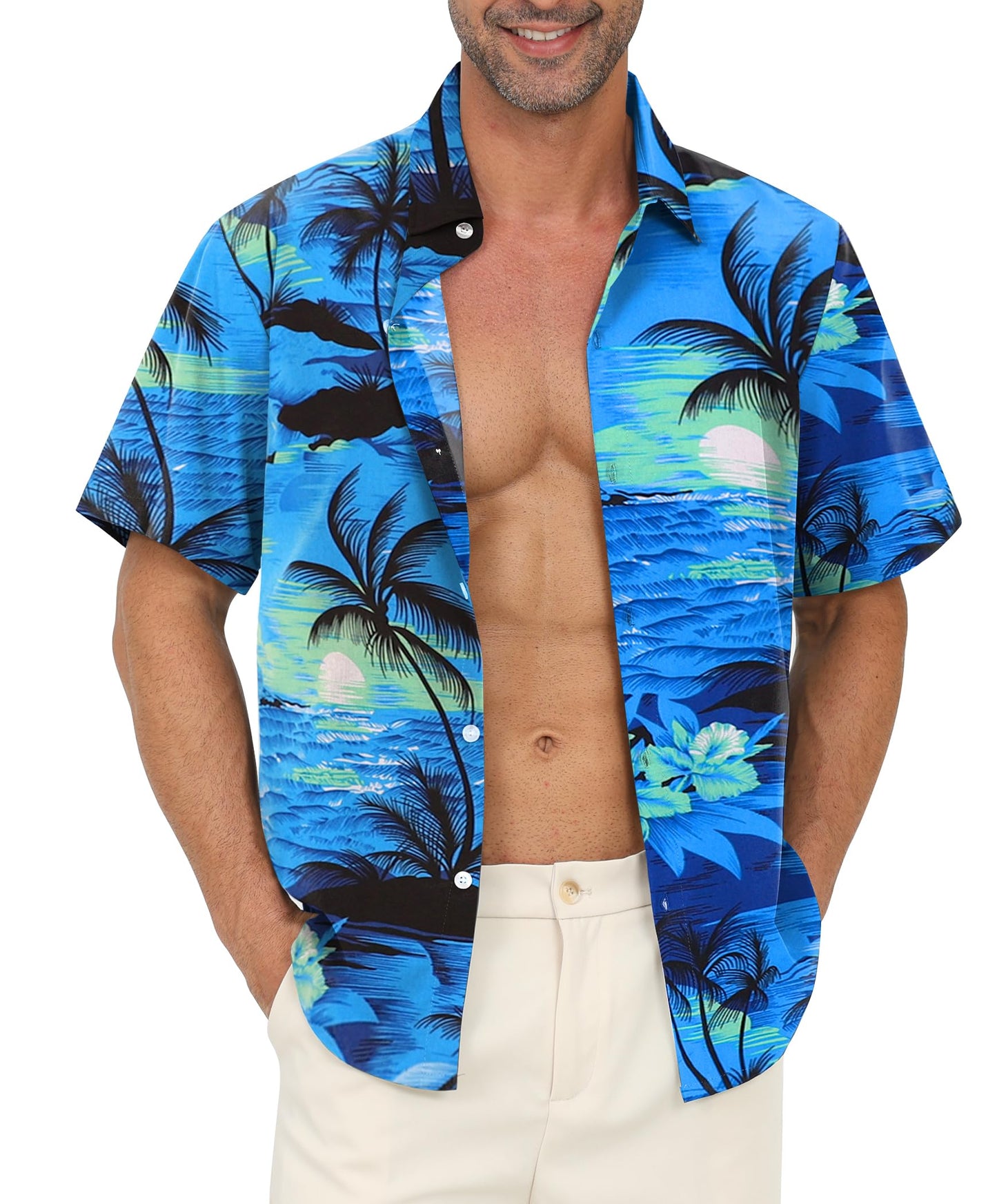 Classic Hawaiian Shirt for Men - Short Sleeve Aloha Shirt