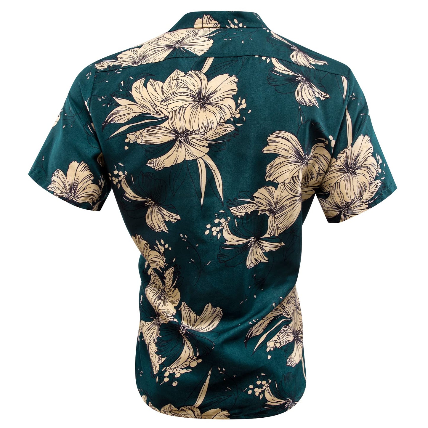Mens Hawaiian Shirts Short Sleeve Summer Funky Floral Cuba-Neck