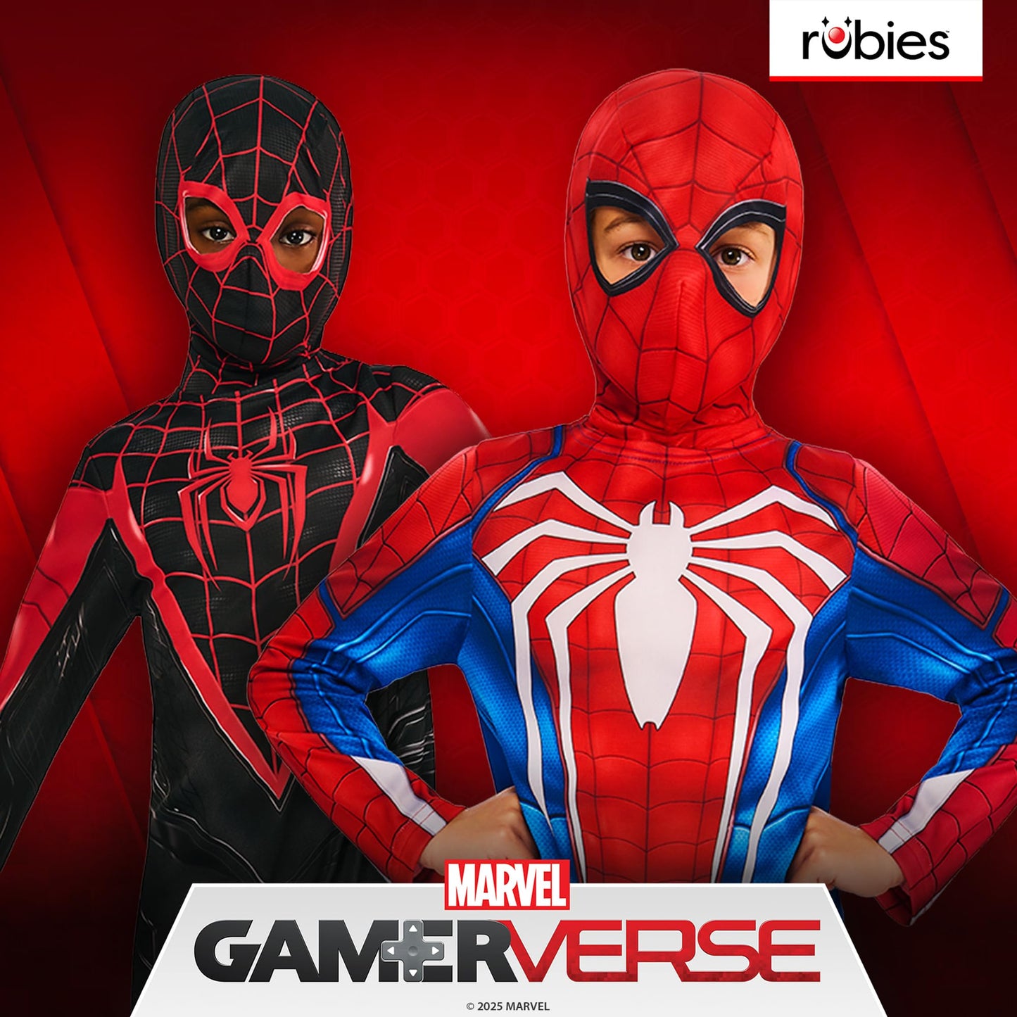 Rubies Official Disney Spiderman Gamerverse Child Costume, Kids Superhero Fancy Dress, Size Age 7-8 Years Halloween