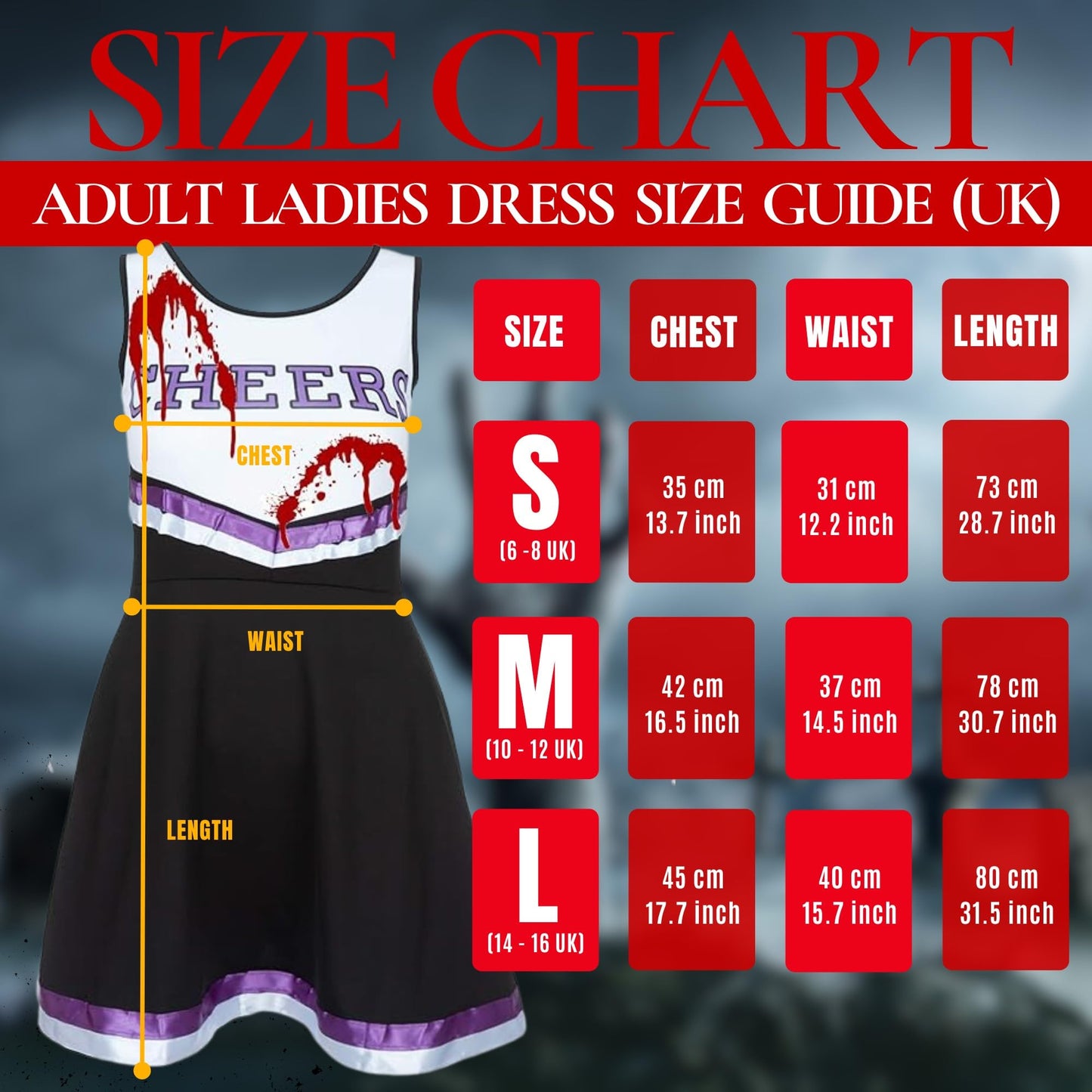 Zombie Cheerleader Halloween Costumes for Women - Dead Cheerleader (image 8)