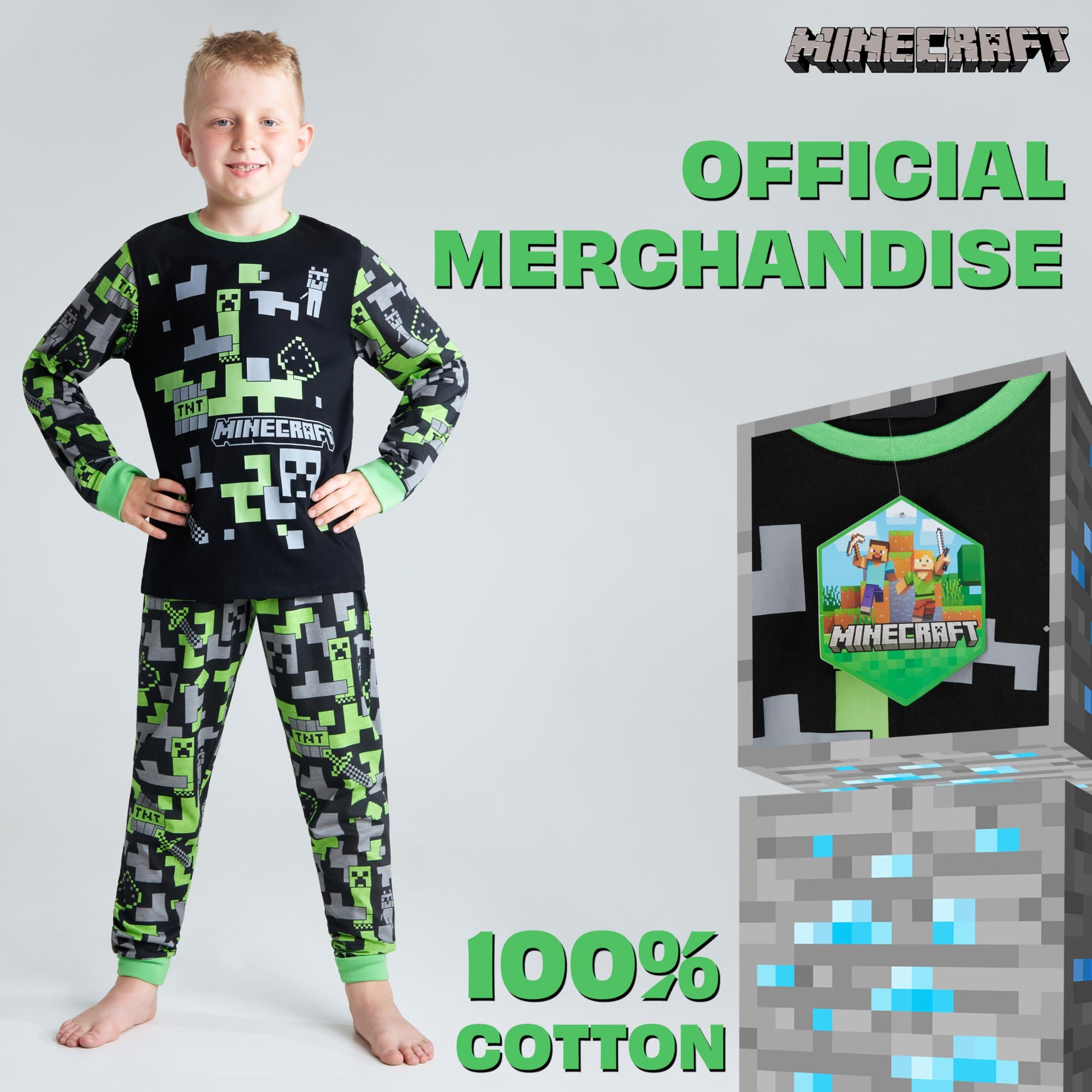 Boys Pyjamas Set - Cotton Lounge Wear Long Top and Bottoms (image 4)