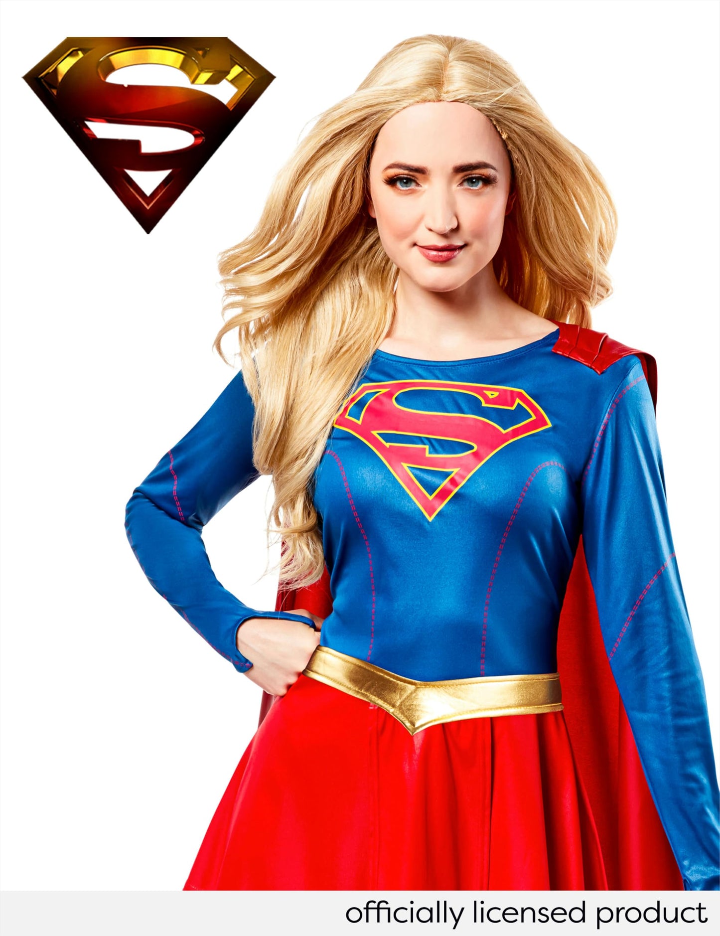 Rubie's Official Supergirl Ladies Fancy Dress Superhero Womens Adults Super Girl Costume Outfit, Red, Large: UK 14-16