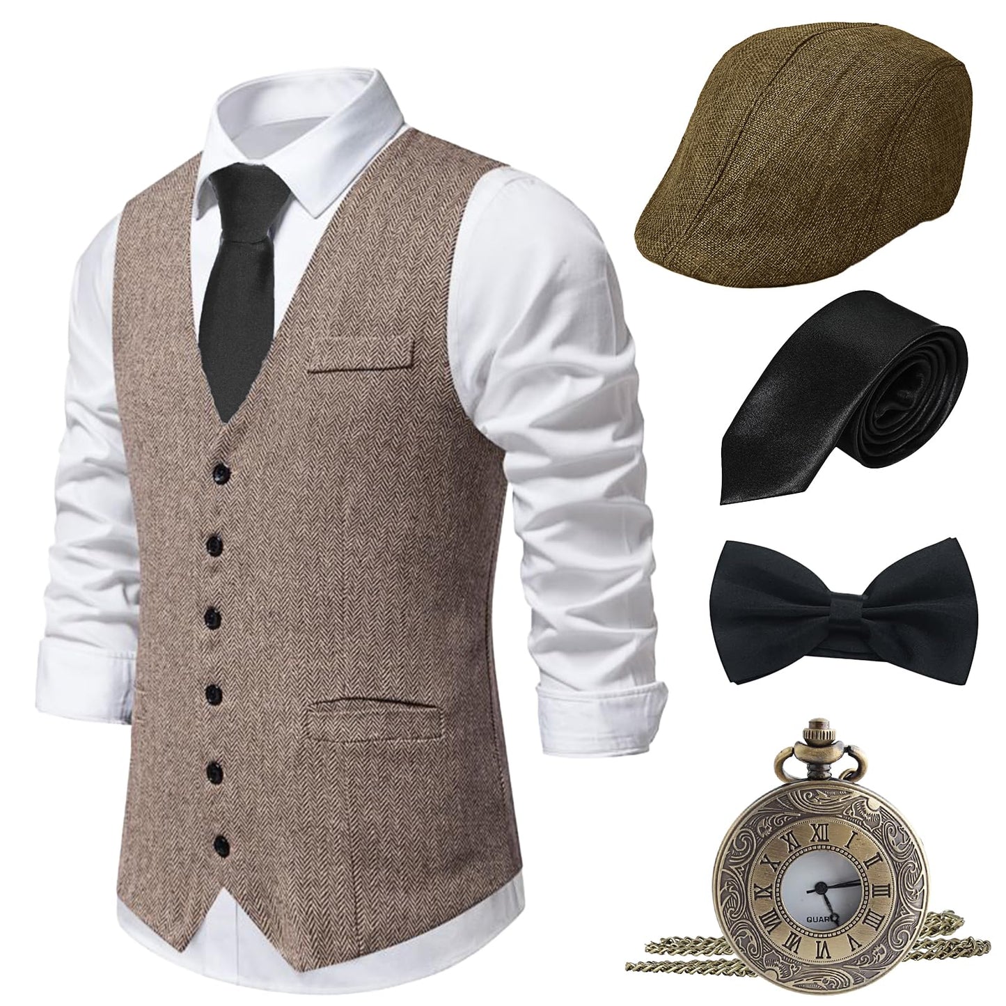 1920s Men's Costume Set for Halloween - Gatsby Fancy Dress