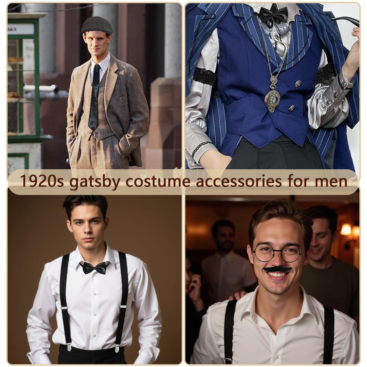 Men's 1920s Accessories - Great Gatsby Costume Men - Cosplay Retro