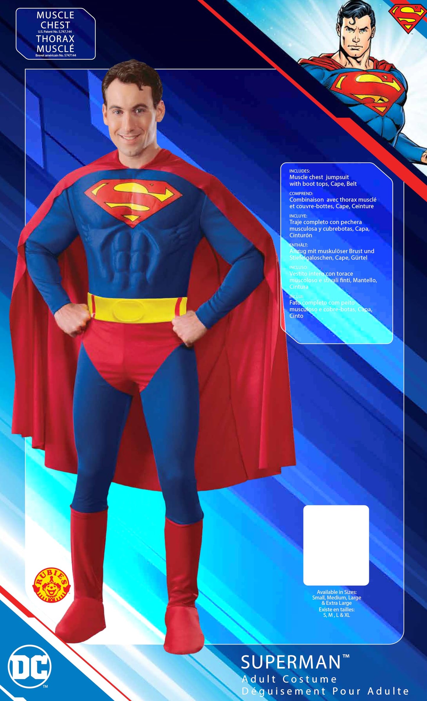 Official Superman Deluxe with Muscle Chest - Adult Costume