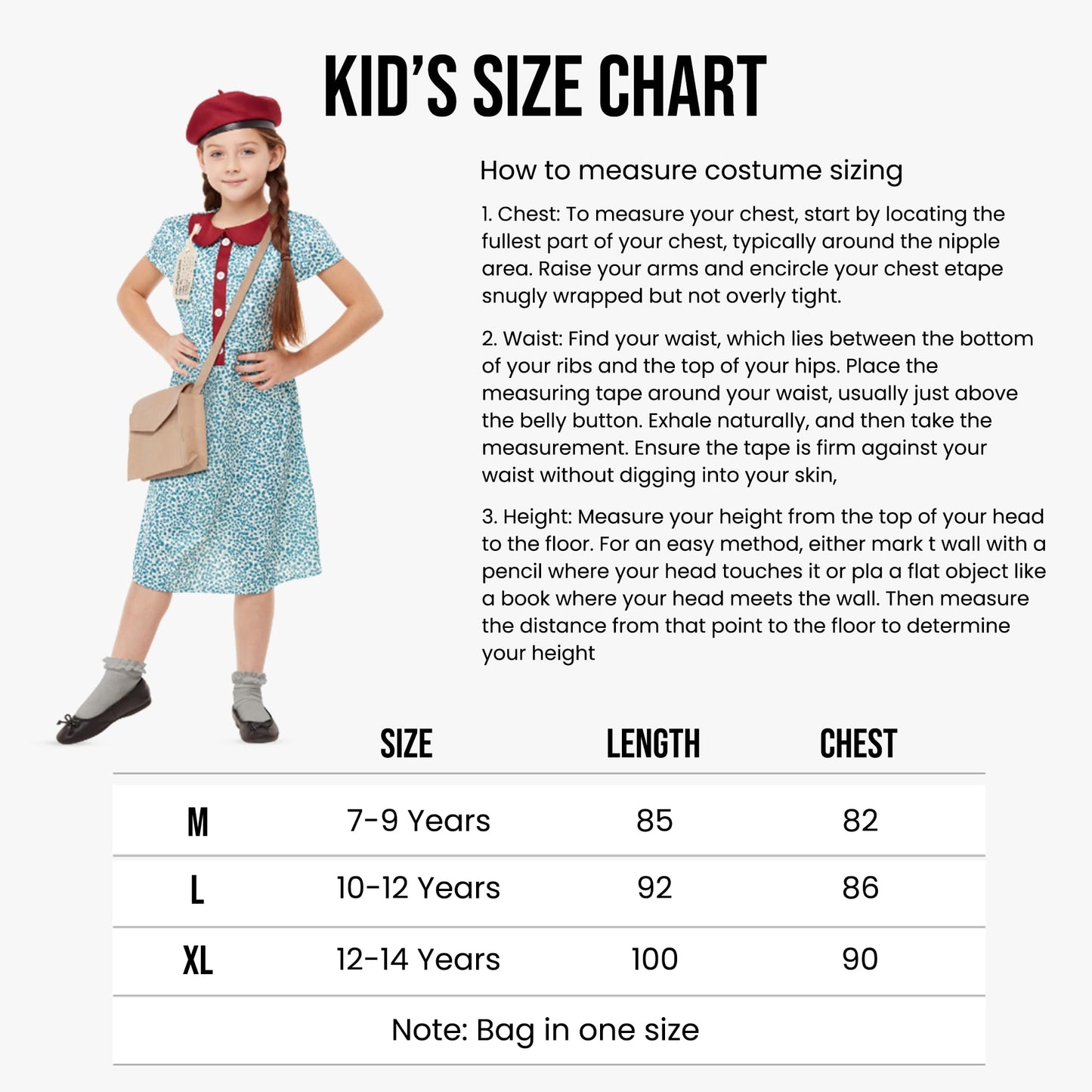 My Illusions Girls Evacuee Costume Medium Blue