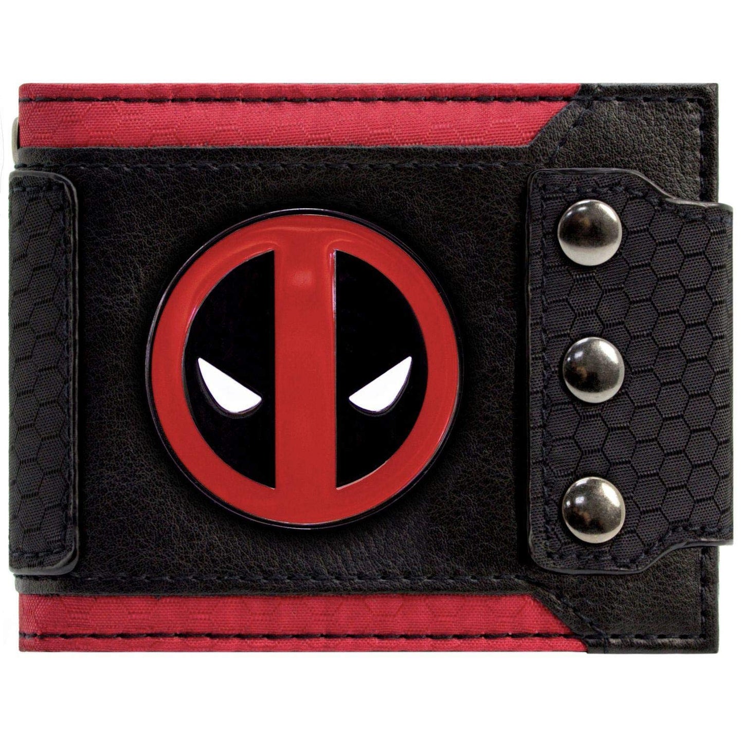 Antihero Metal Face Badge Triple Buttoned Wallet Bi-Fold Id & Card