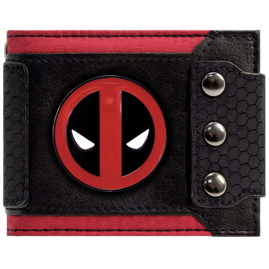 Antihero Metal Face Badge Triple Buttoned Wallet Bi-Fold Id & Card